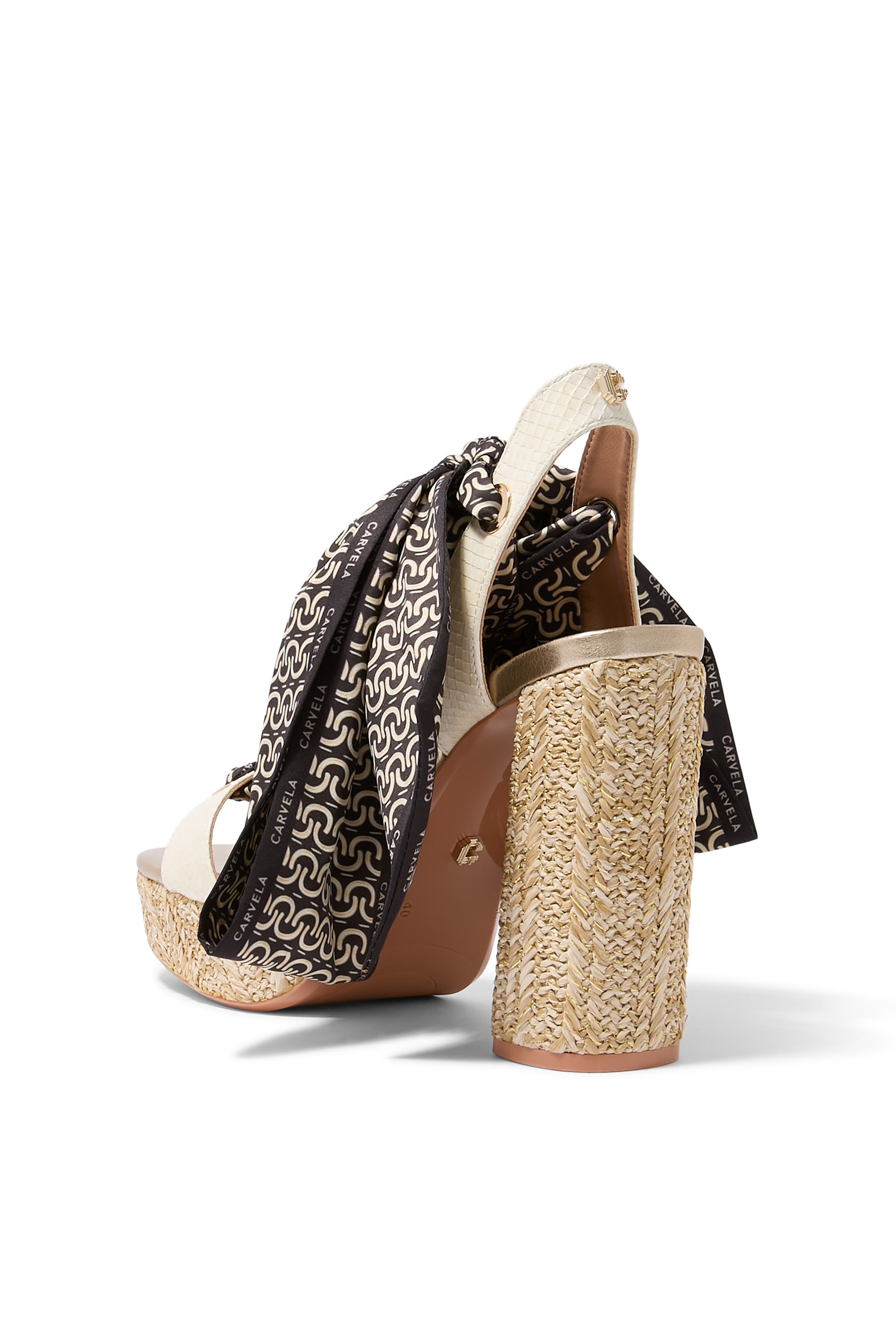 حذاء سورينتو بنعل عريض مزين بوشاح