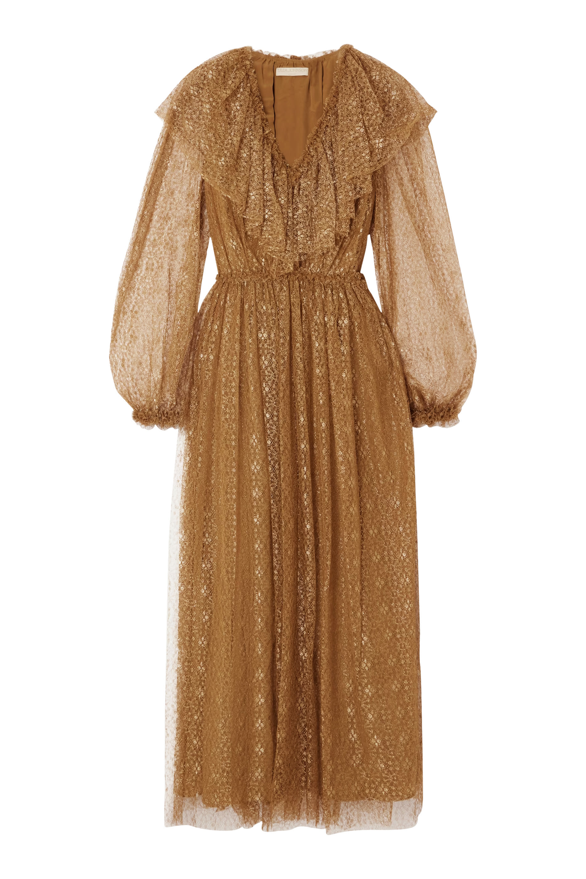 Helena Ruffle Neckline Long Sleeve Dress