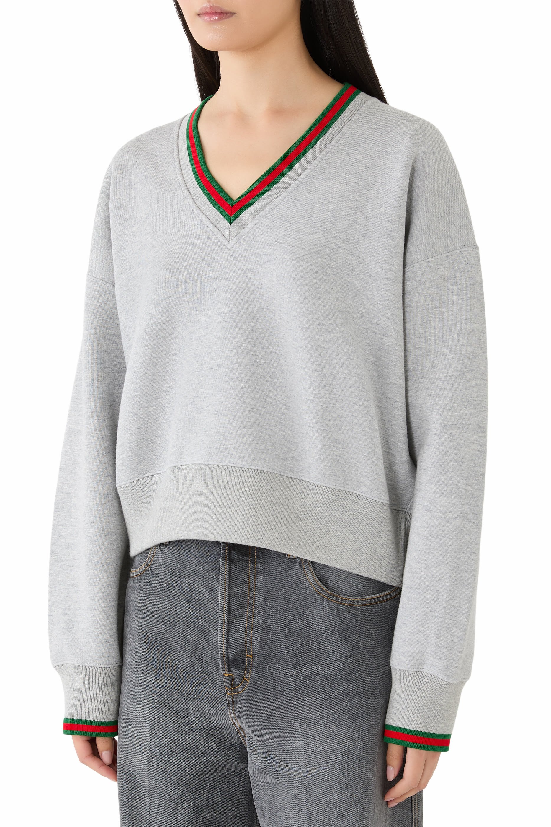 سويت شيرت بشريط ويب قطن جيرسيه