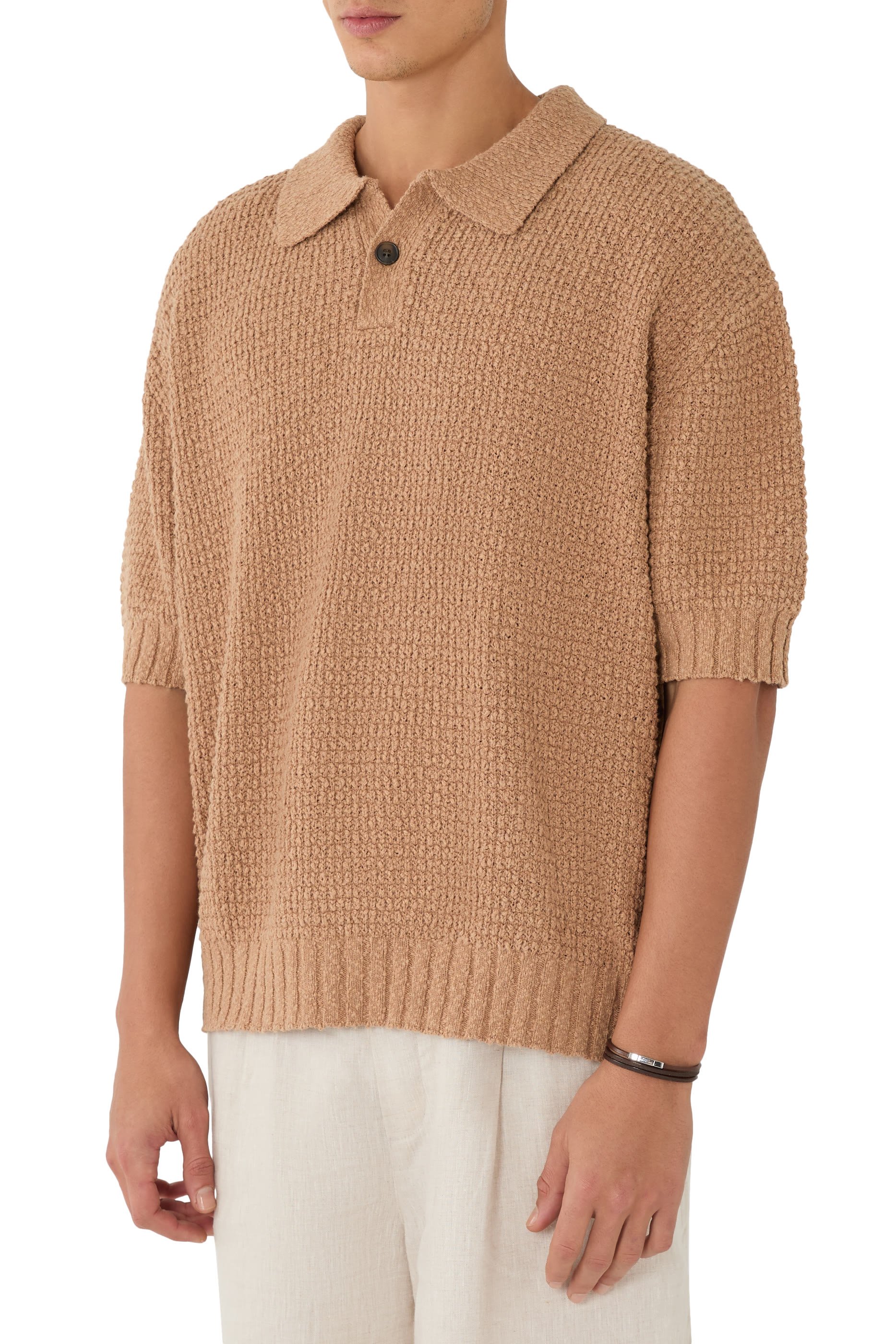 Textured Knit Polo