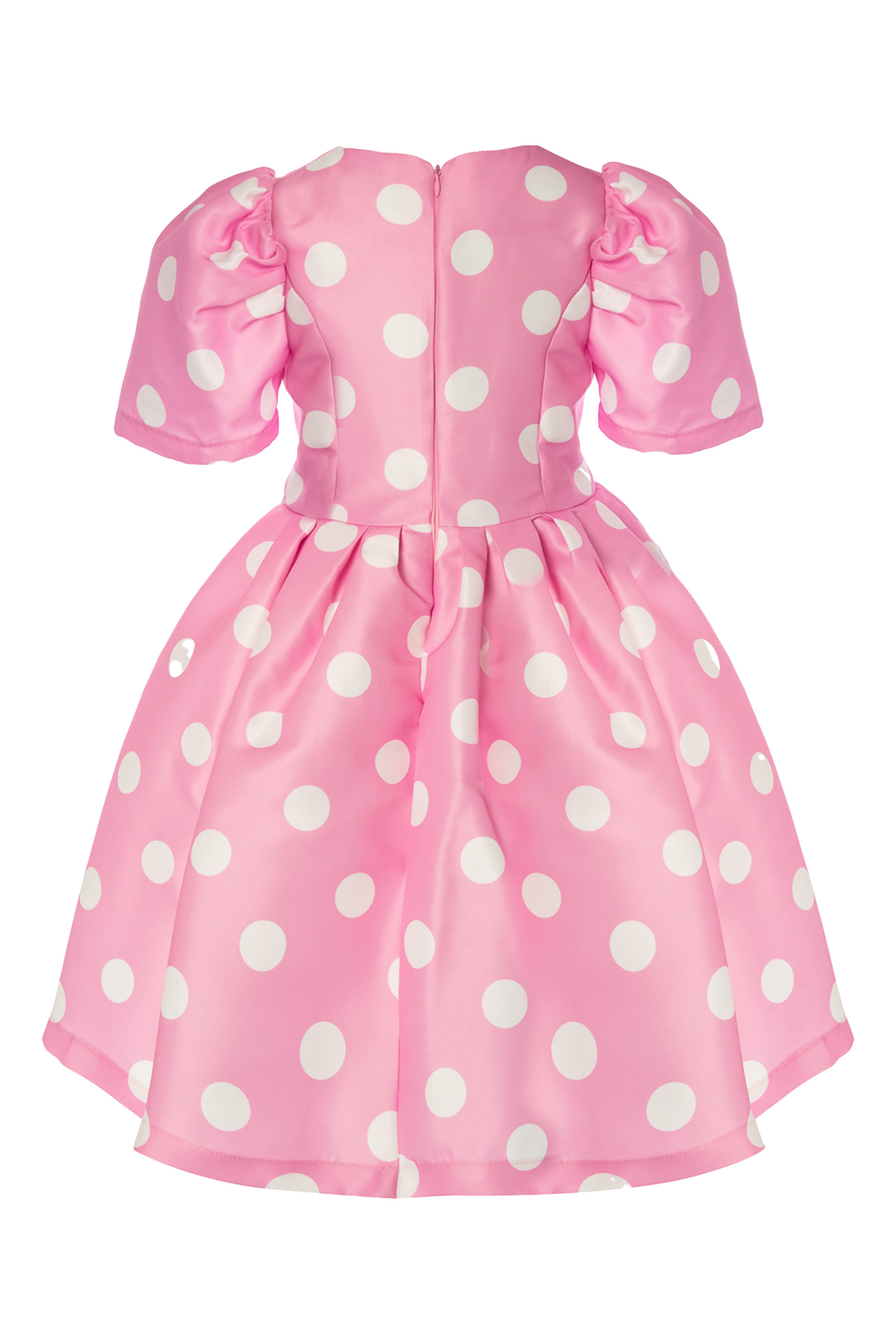 فستان بأكمام منفوخة ونقشة نقاط للأطفال