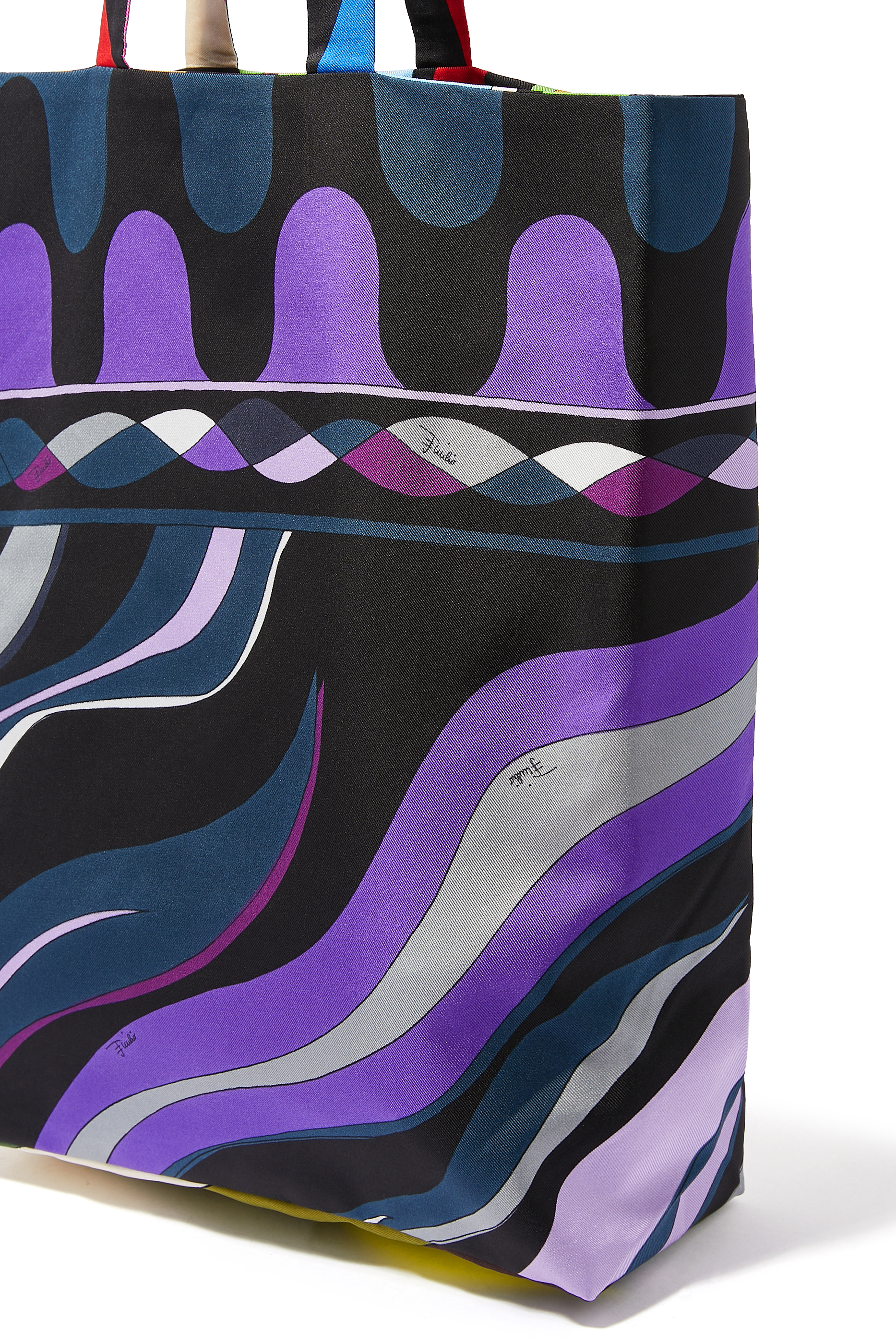 حقيبة يد جالري بتصميم وجهين حرير تويل