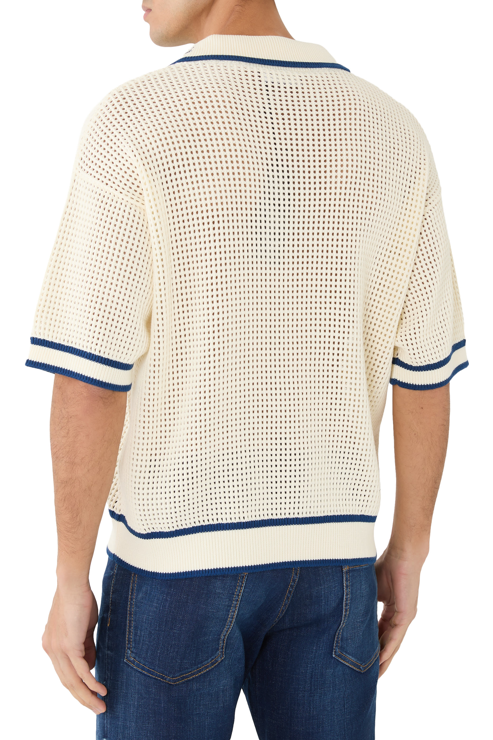 قميص بولو نسيج بفتحات