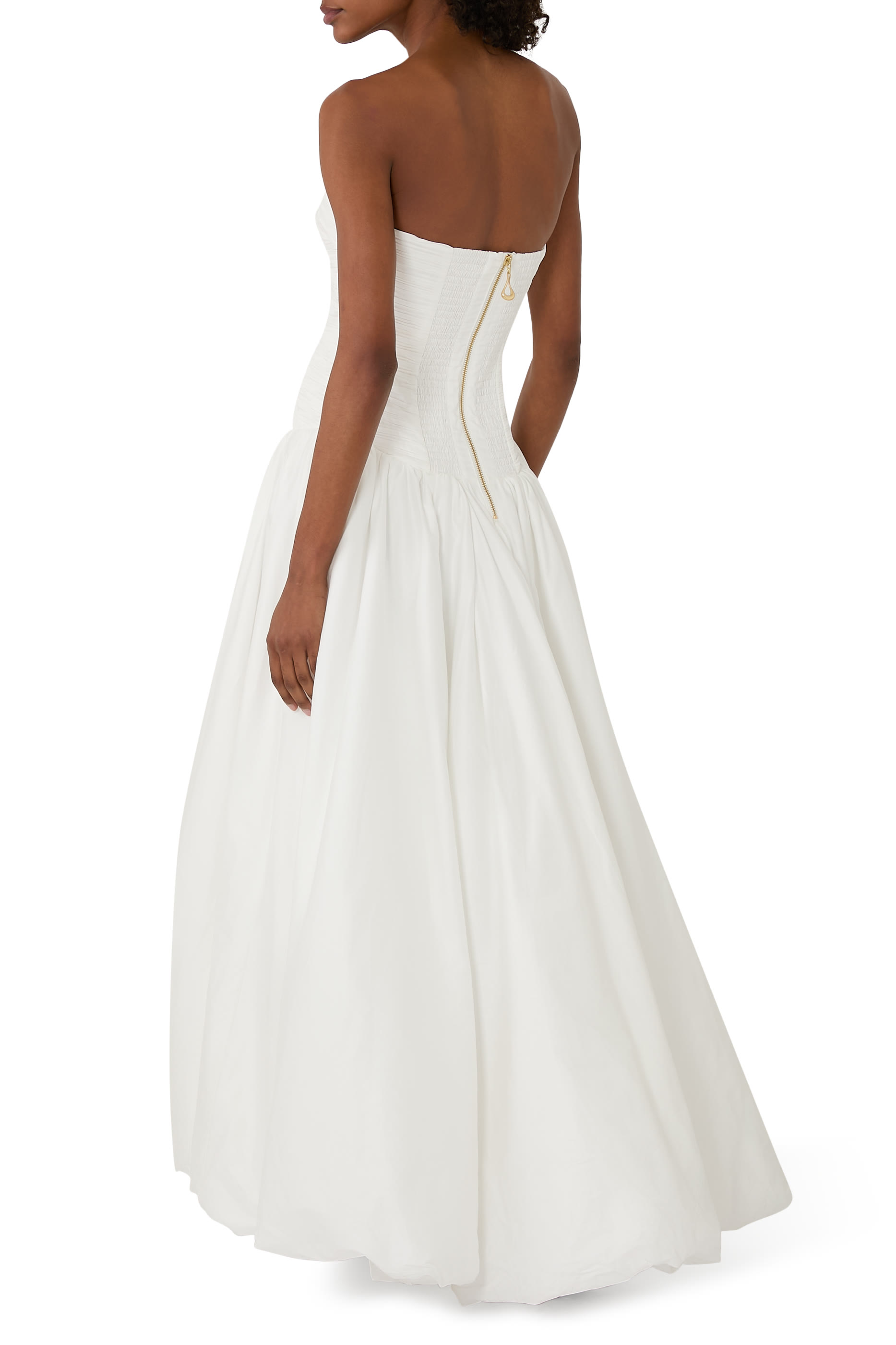 فستان فيوليت طويل بحافة منفوخة