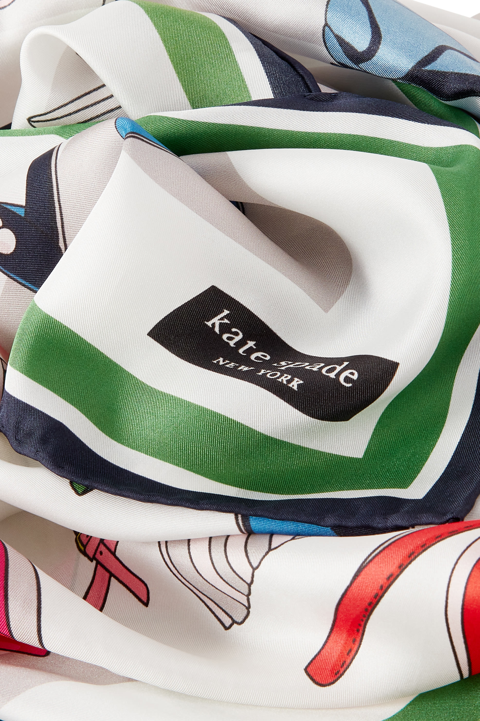 وشاح مربع بنقشات أحذية حرير