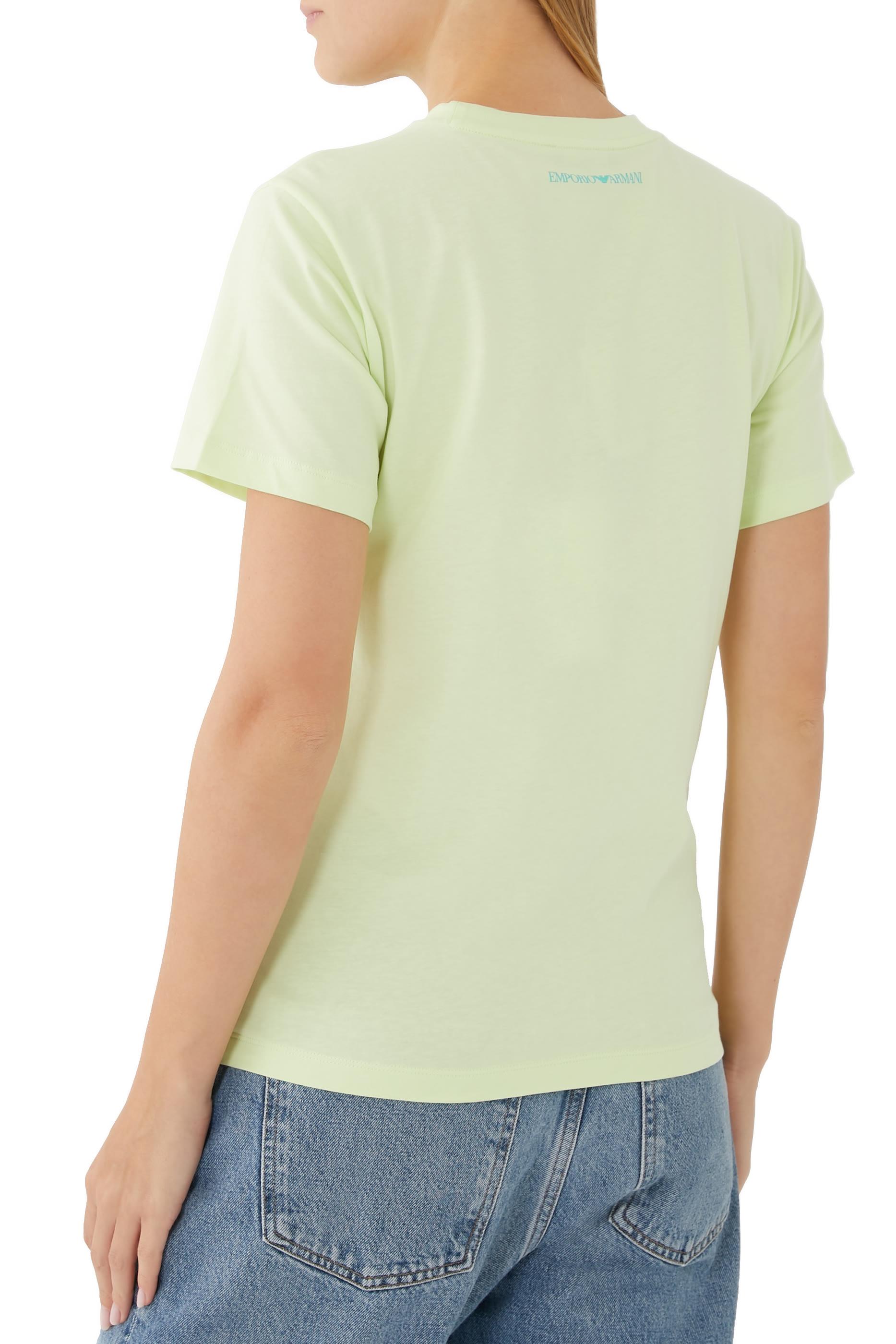 تيشيرت بطبعات شعار الماركة مزين بالغليتر