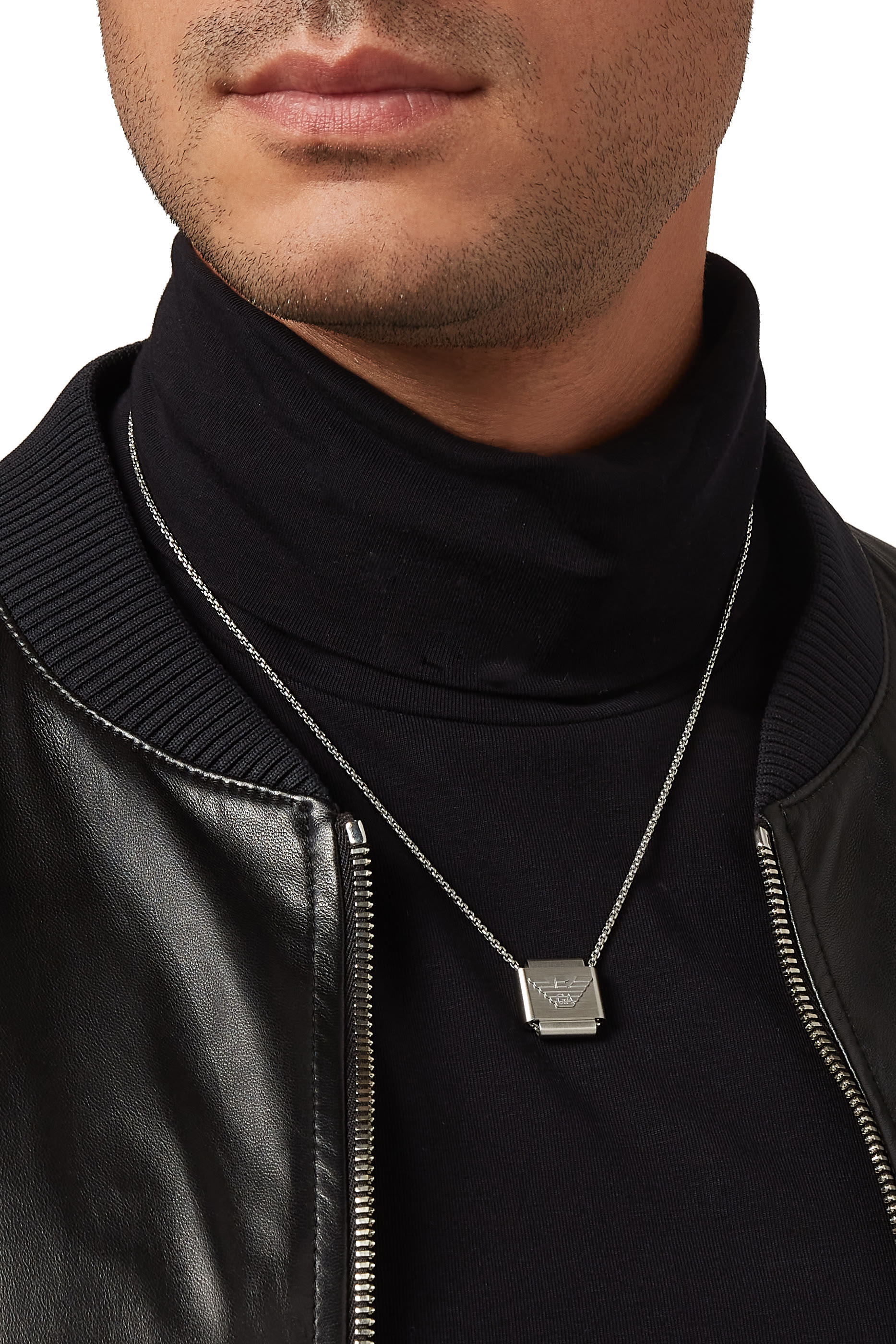 Eagle Logo Pendant Necklace, Stainless Steel