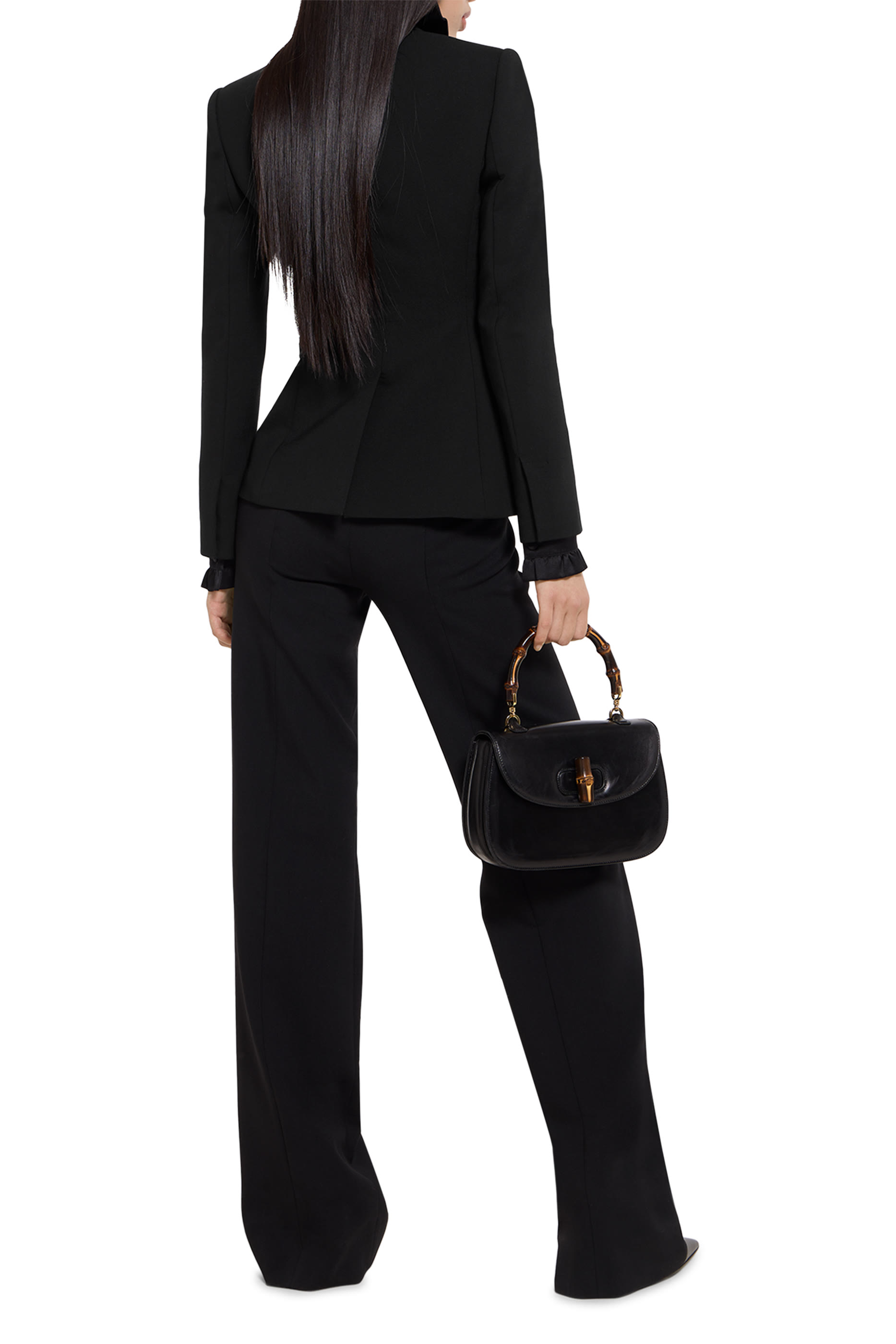 جاكيت صوف مطاطي معالج بنقشة حرفي شعار الماركة