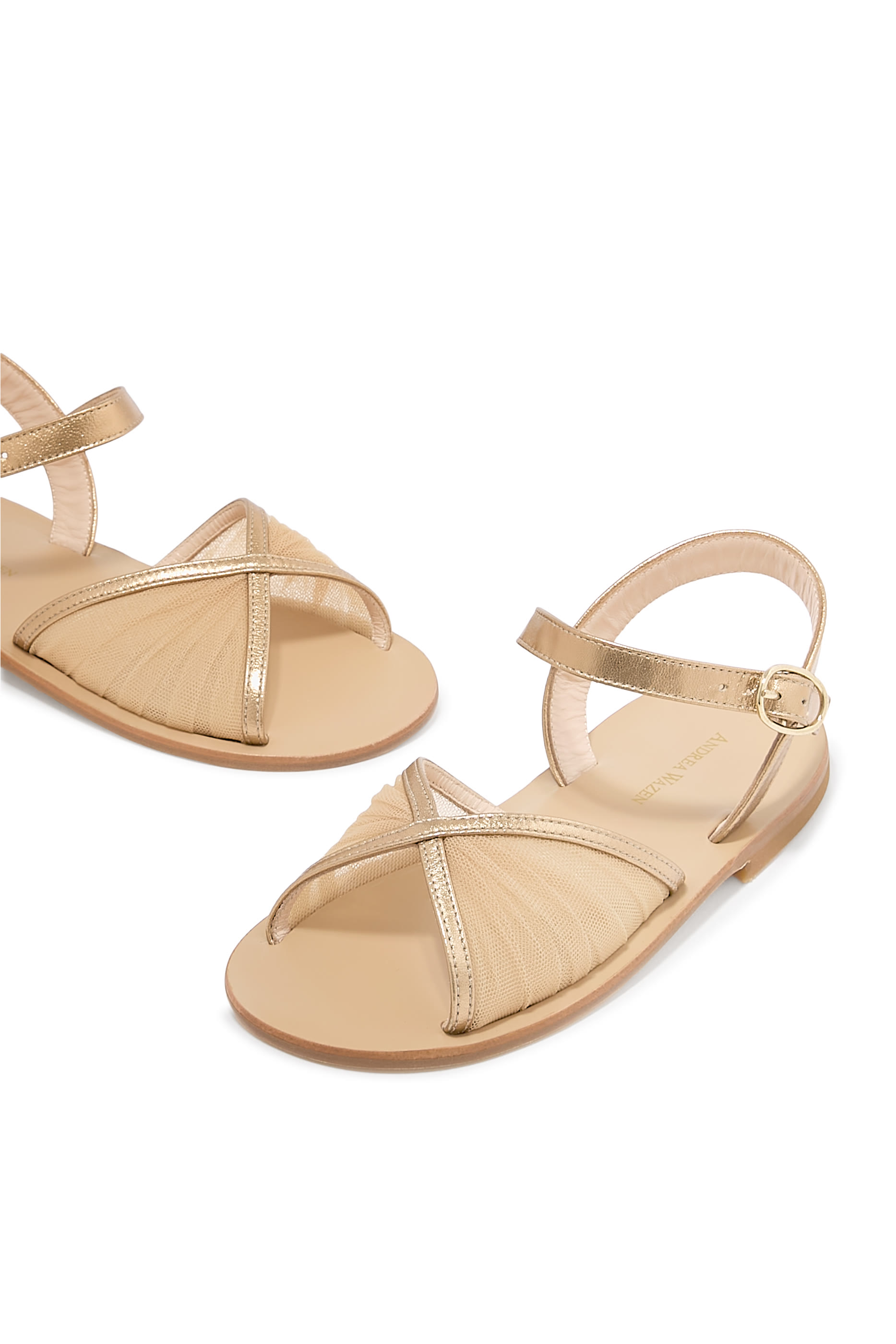 صندل كاتي بكعب صغير تول لامع للأطفال