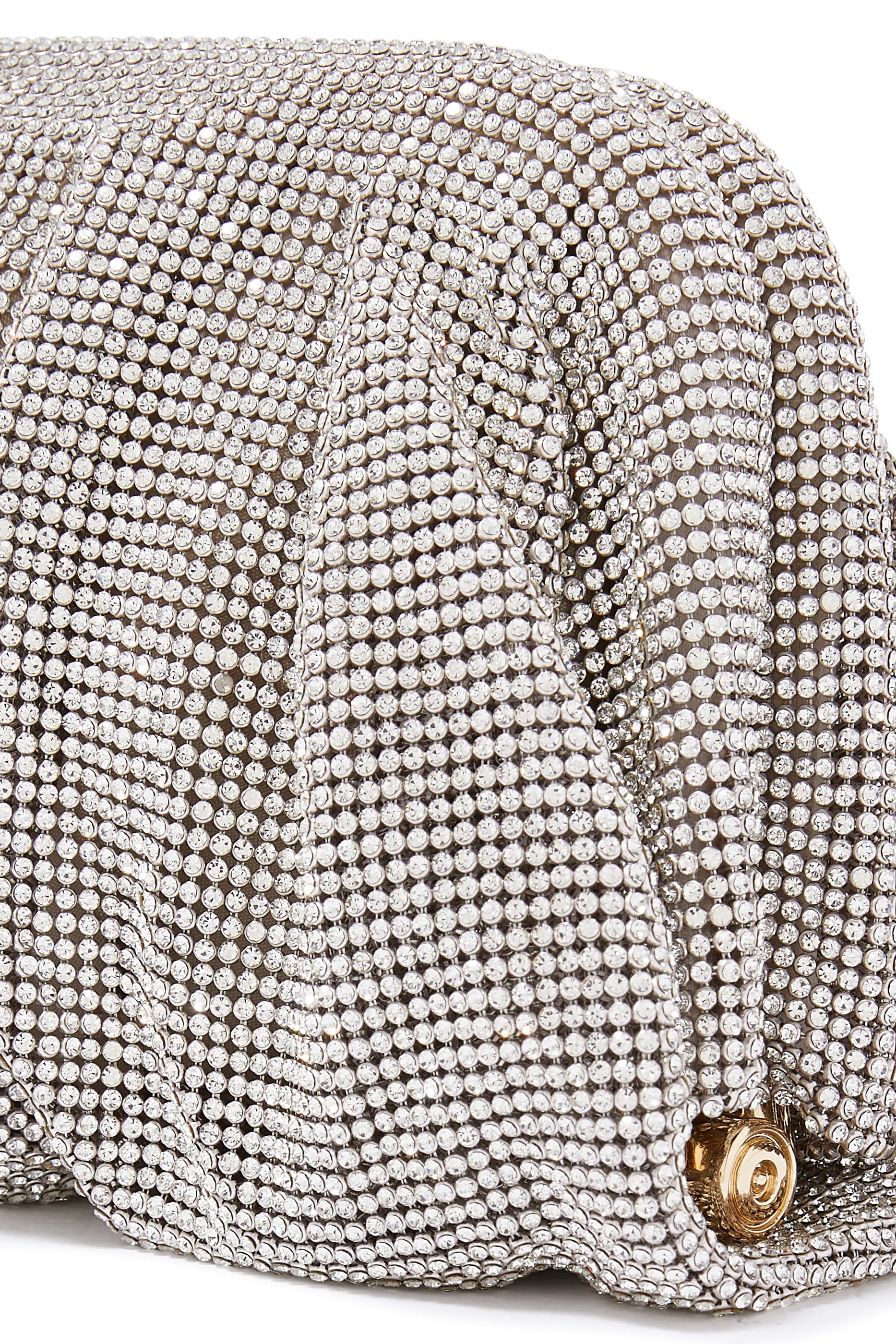 كلاتش فينوس كبير قماش شبكي مرصع بأحجار الراين