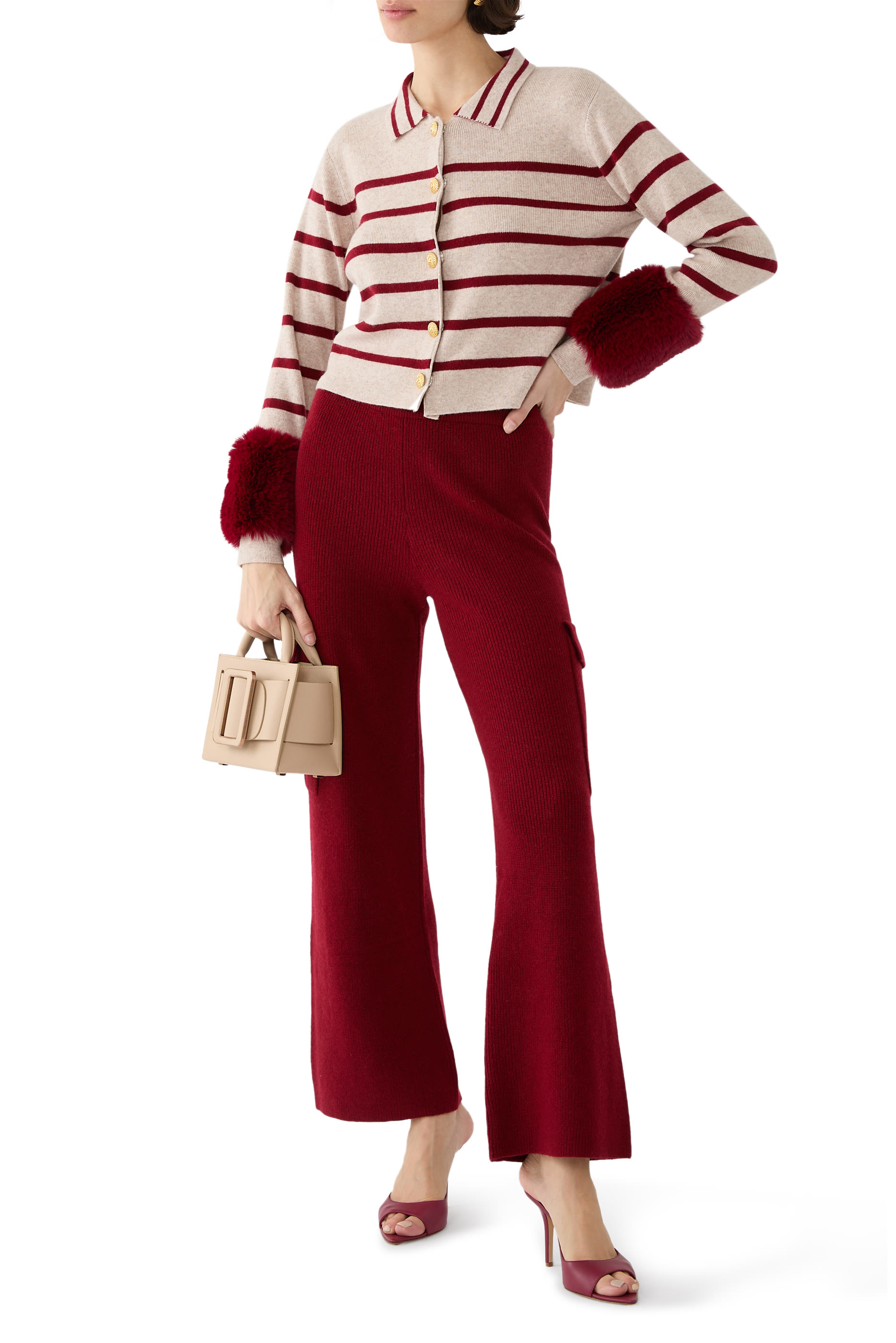 قميص مخطط بأزرار