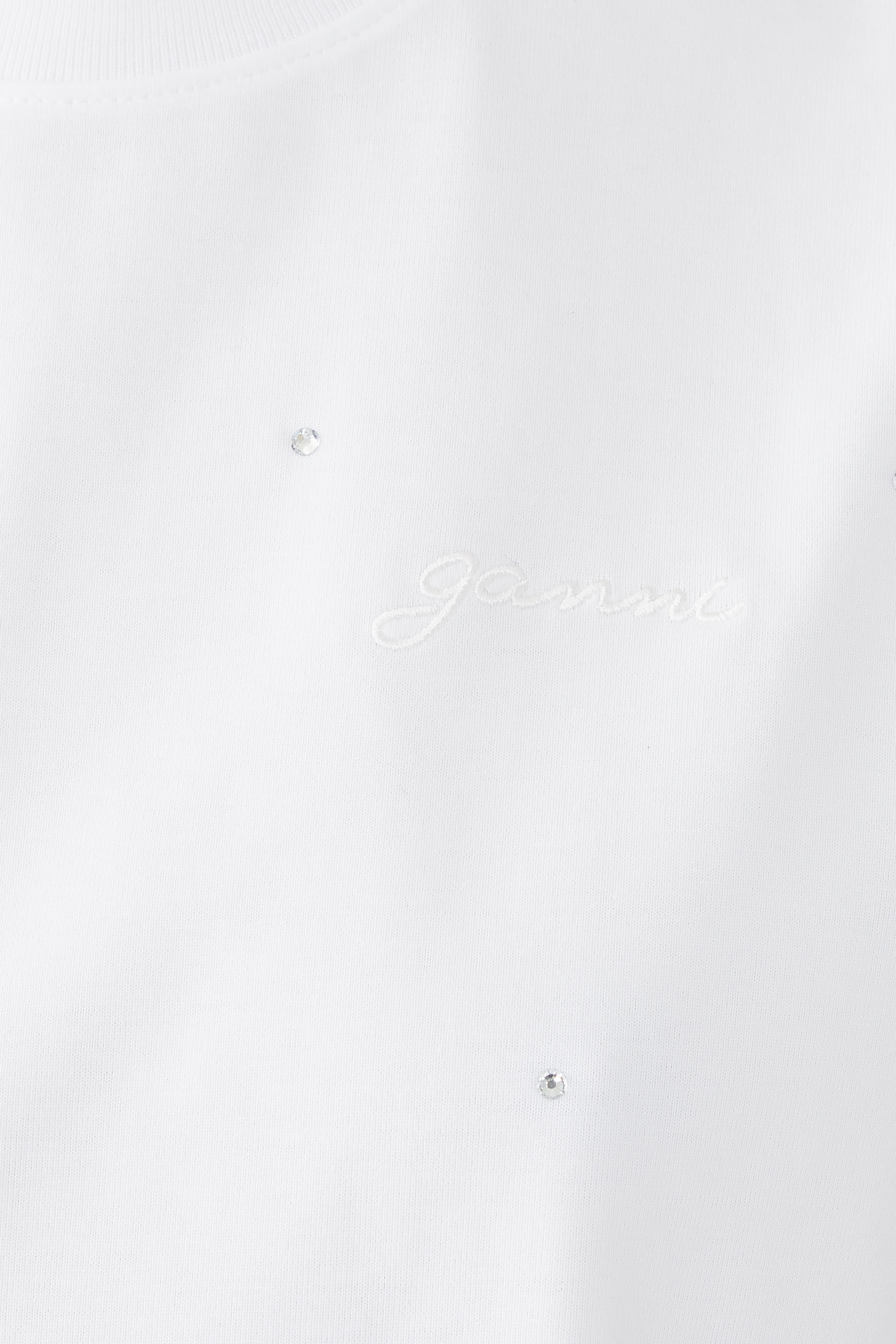 تيشيرت بأكتاف منسدلة مرصع بأحجار الريان قطن ثقيل