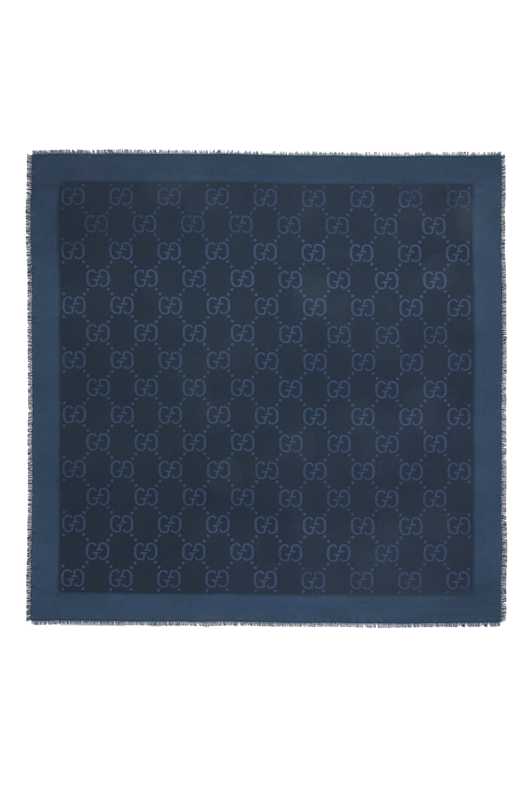 وشاح حرير وصوف بنقشة حرفي شعار الماركة جاكار