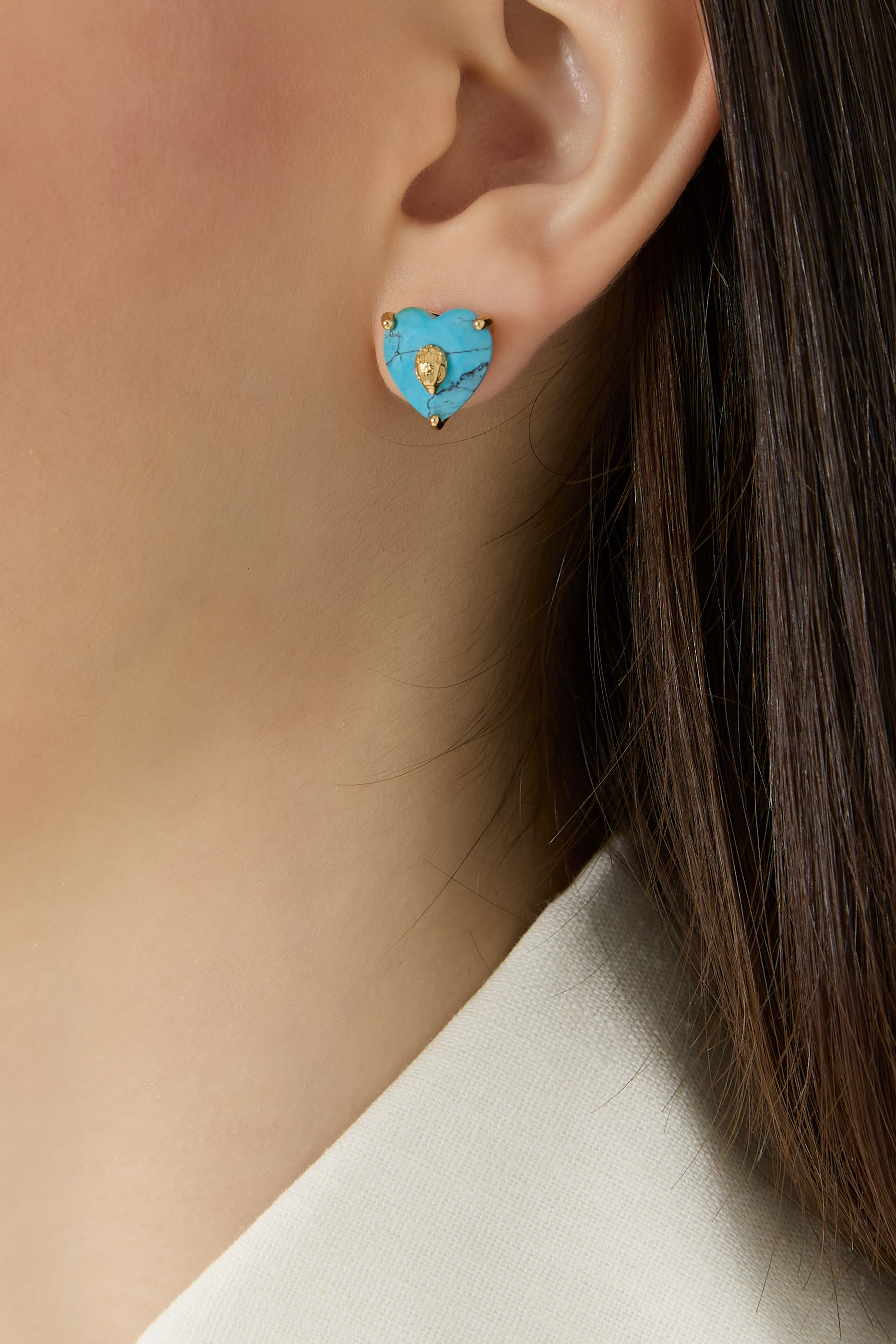 أقراط بتصميم قلب مرصعة بكريستال، نحايس