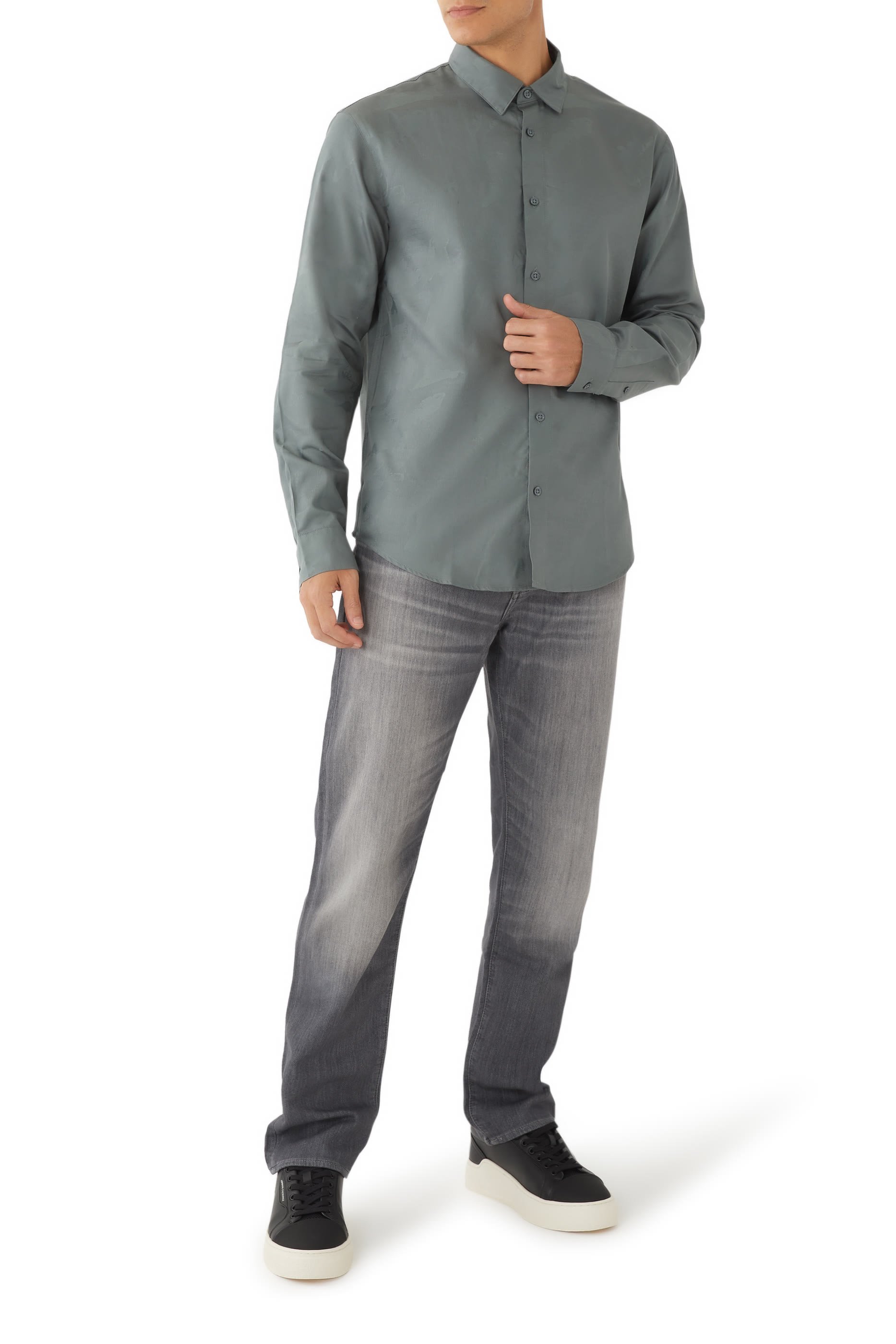 قميص كاجوال قطن جاكار