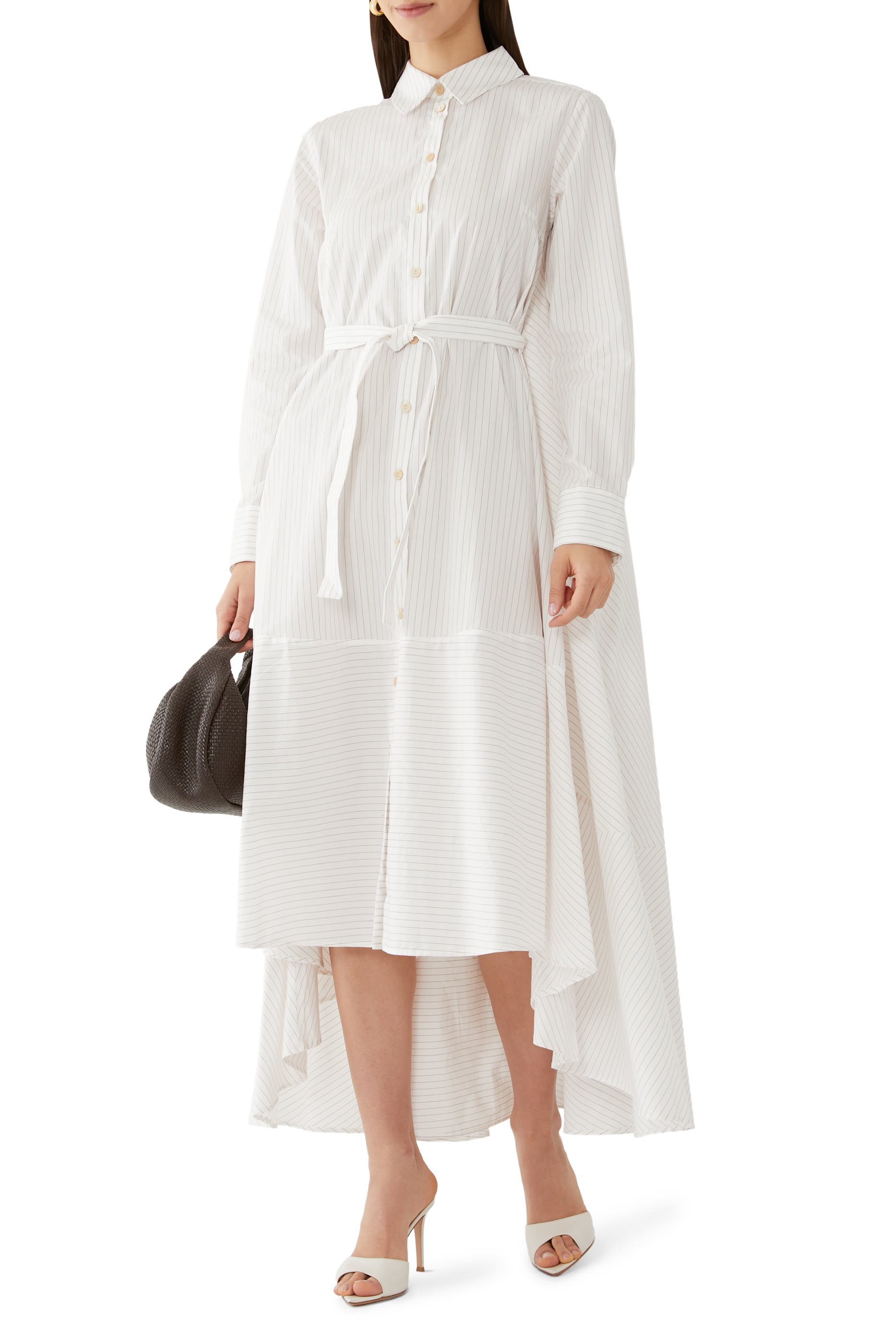 فستان رام  بتصميم قميص مخطط