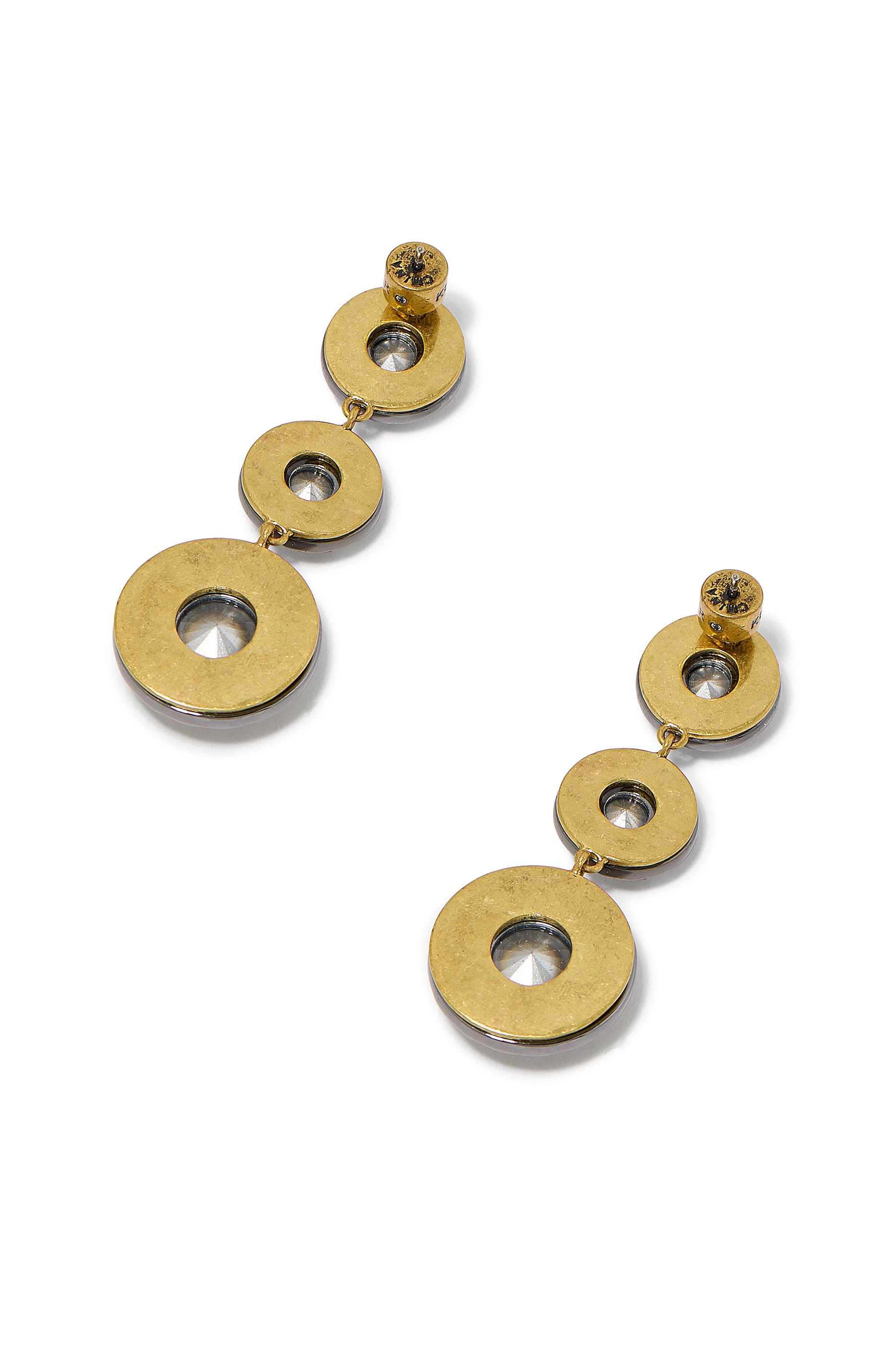 أقراط أوكتافيا متدلية مرصعة بالكريستال، نحاس