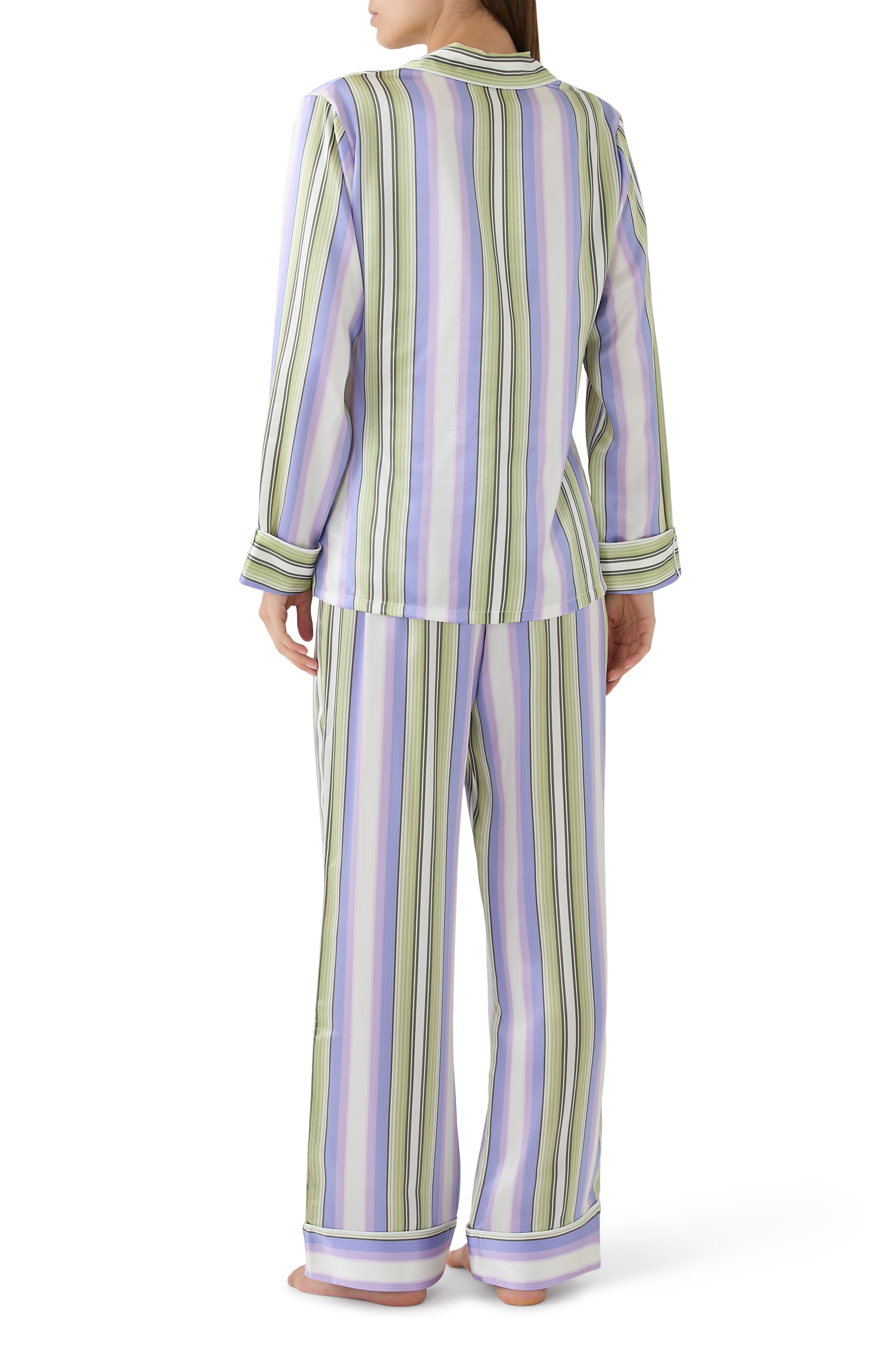 طقم بيجاما ليلا أبالون بلون فيروزي بنقشة زهور