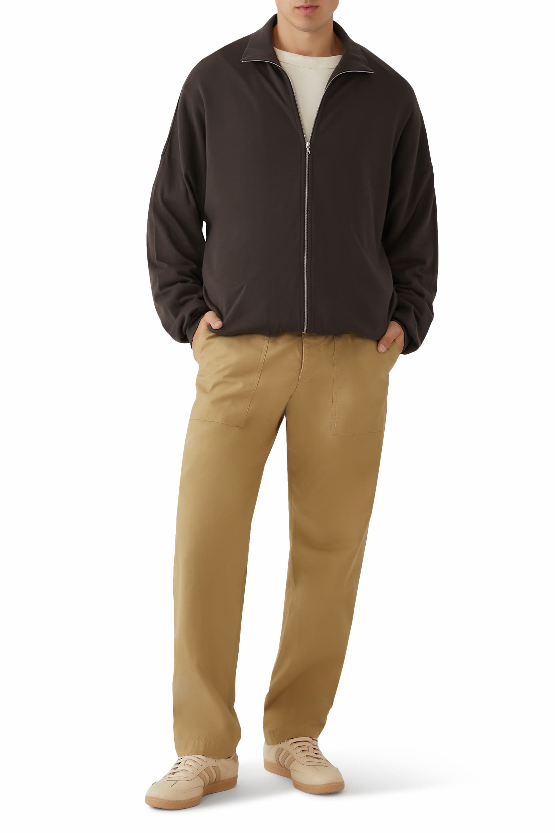 بنطال بقصة ساق مستقيمة قطن ستان