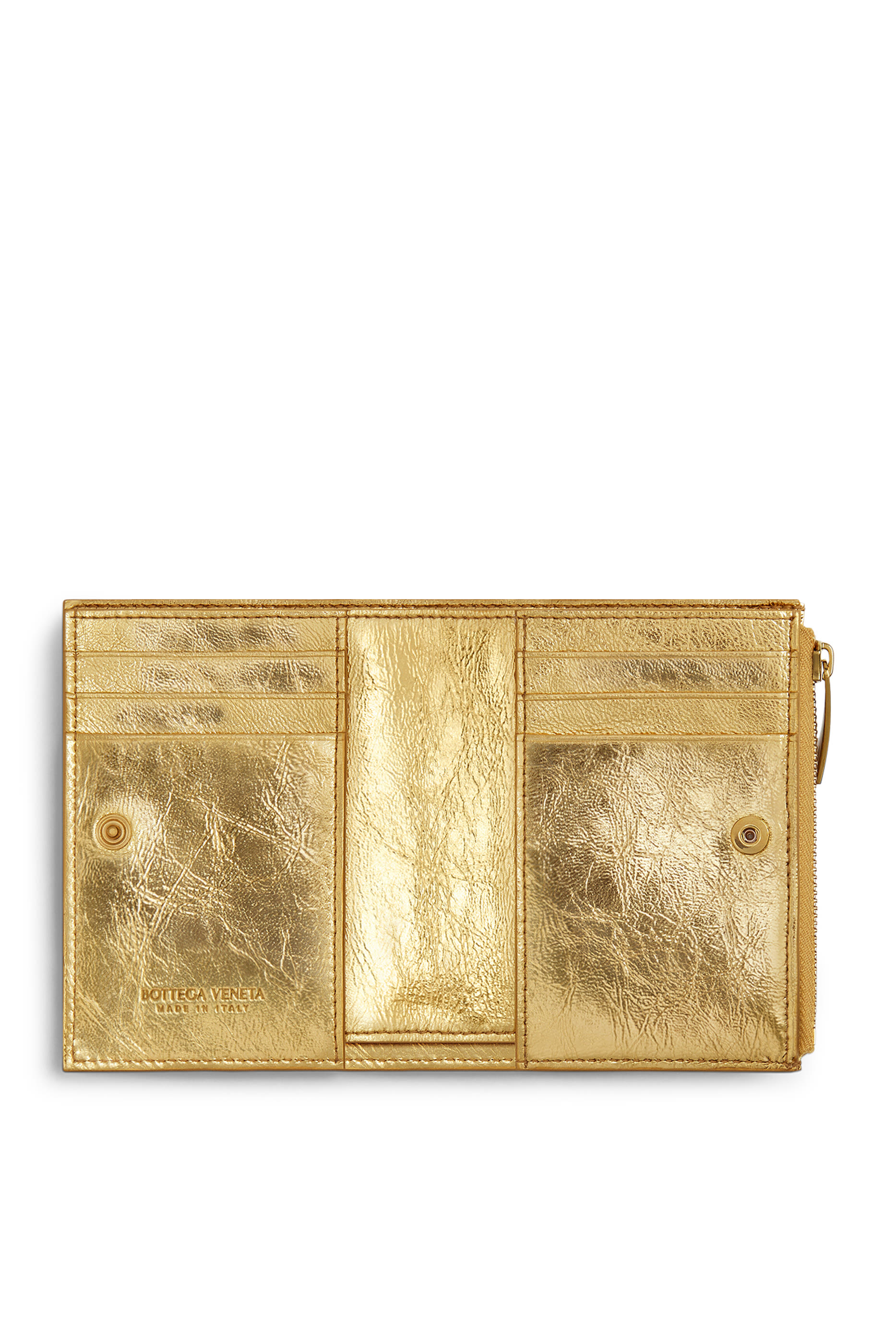 محفظة صغيرة ثنائية الطي بتصميم مجدول