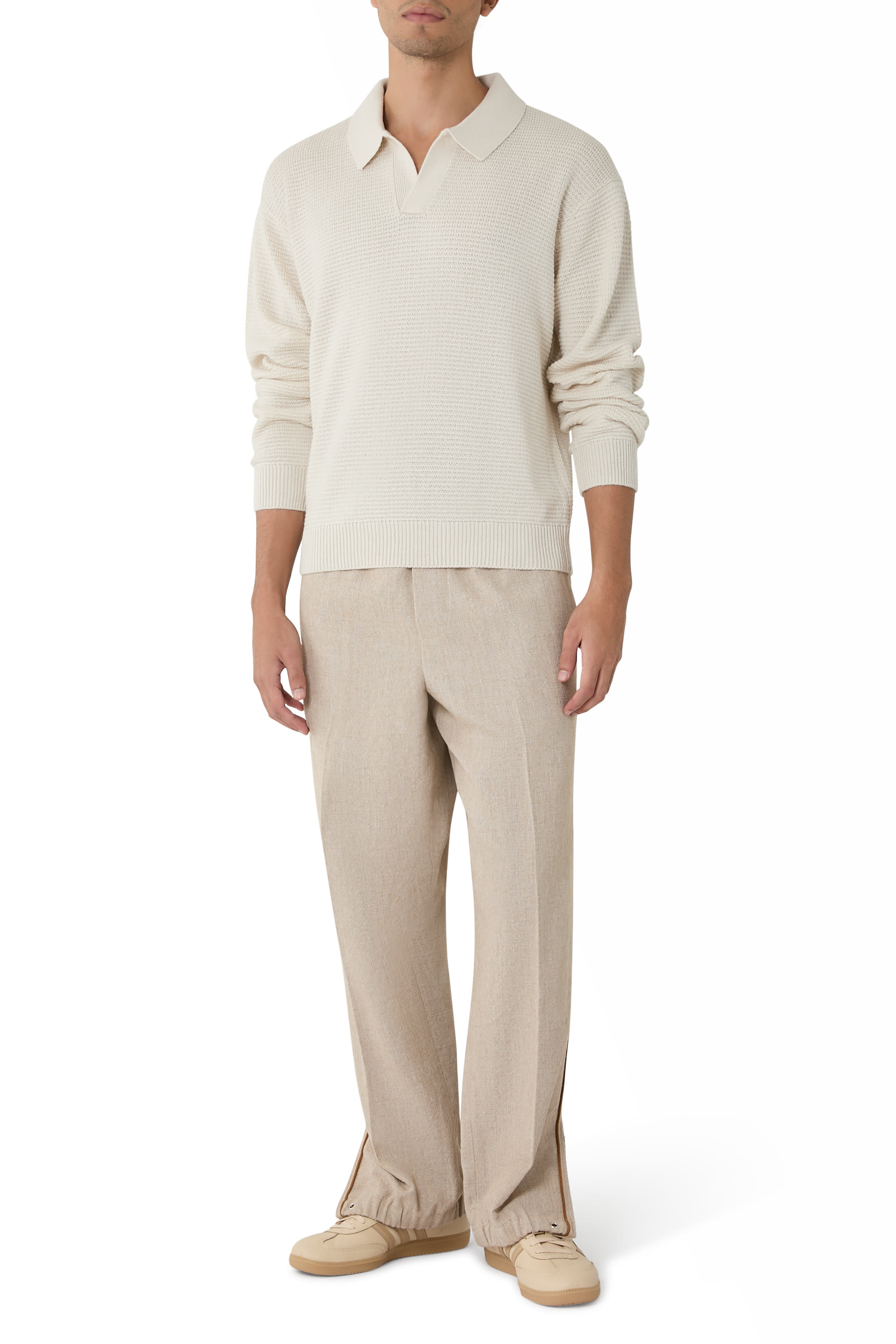 كنزة كشمير وصوف بارز الملمس