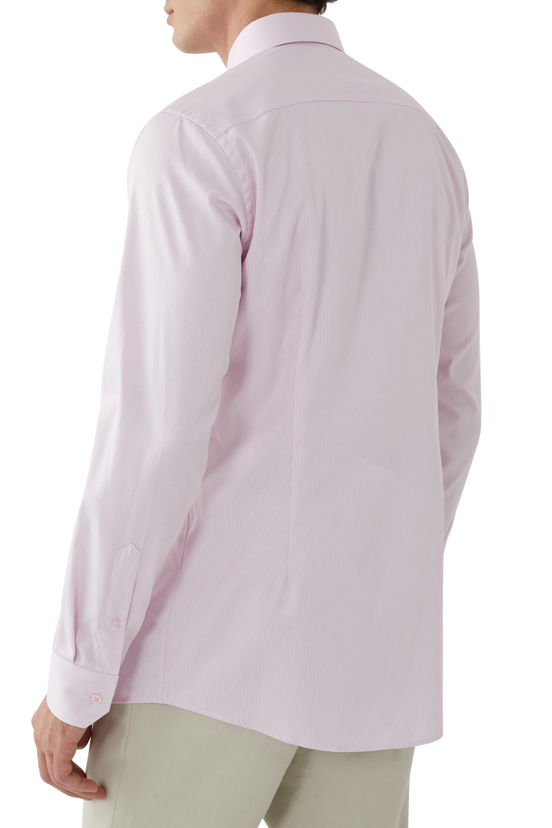 قميص تويل فاخر مميز بنقشة مخططة