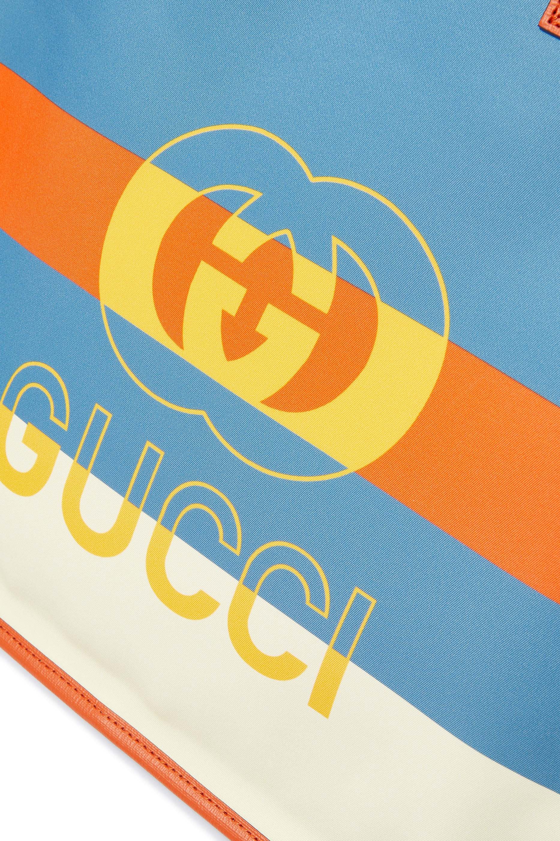 حقيبة يد للأطفال بشريط ويب ونقشة حرفي شعار الماركة بتصميم متداخل