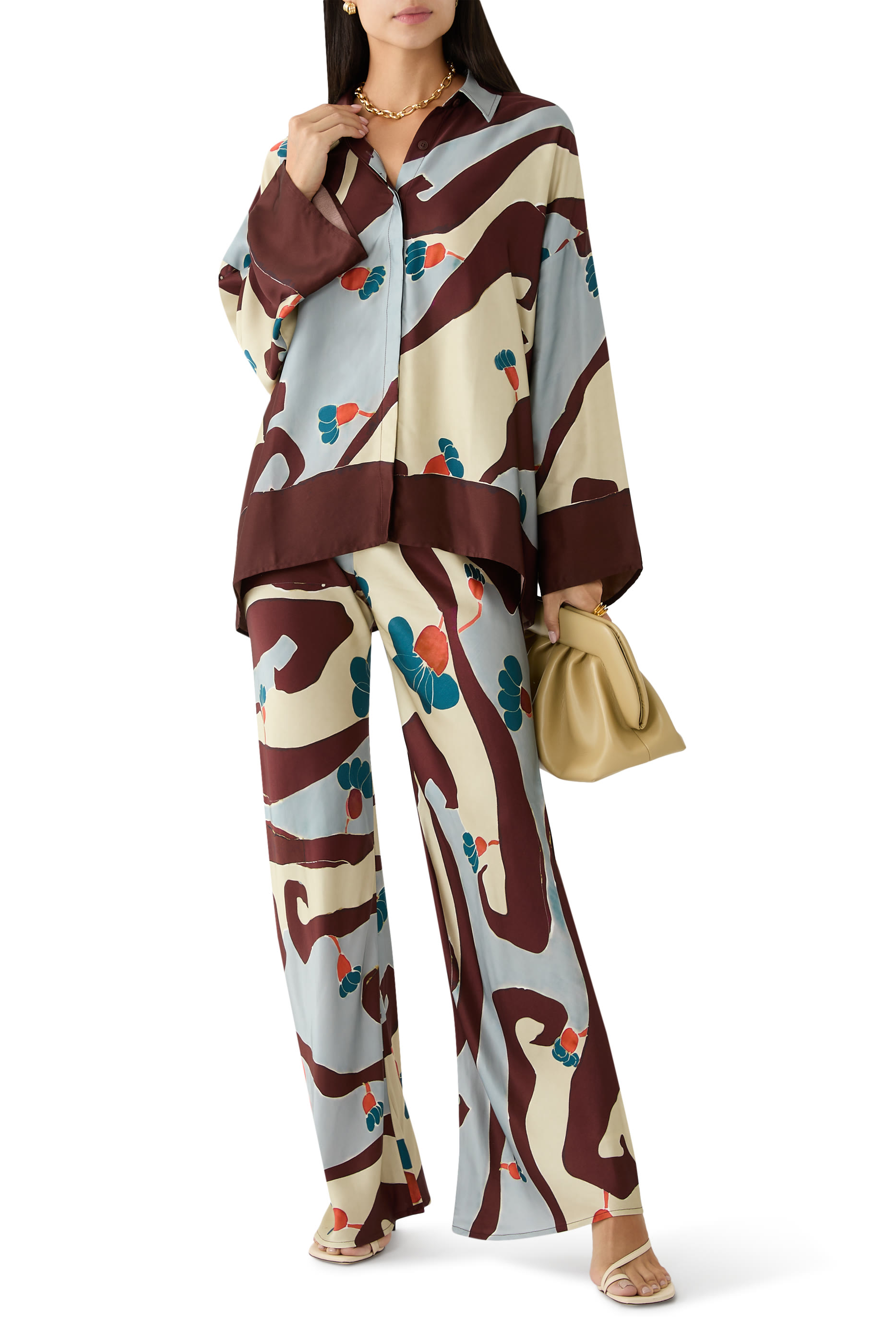 بنطال كاريس ماندراكي بنقشة زهور