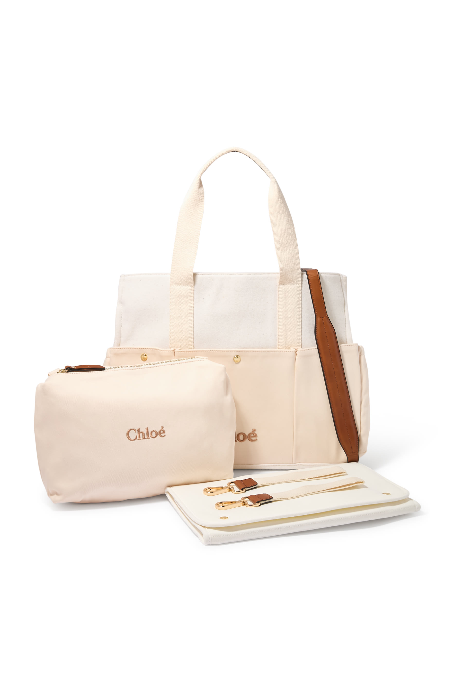 حقيبة مستلزمات أطفال مطرزة بشعار الماركة