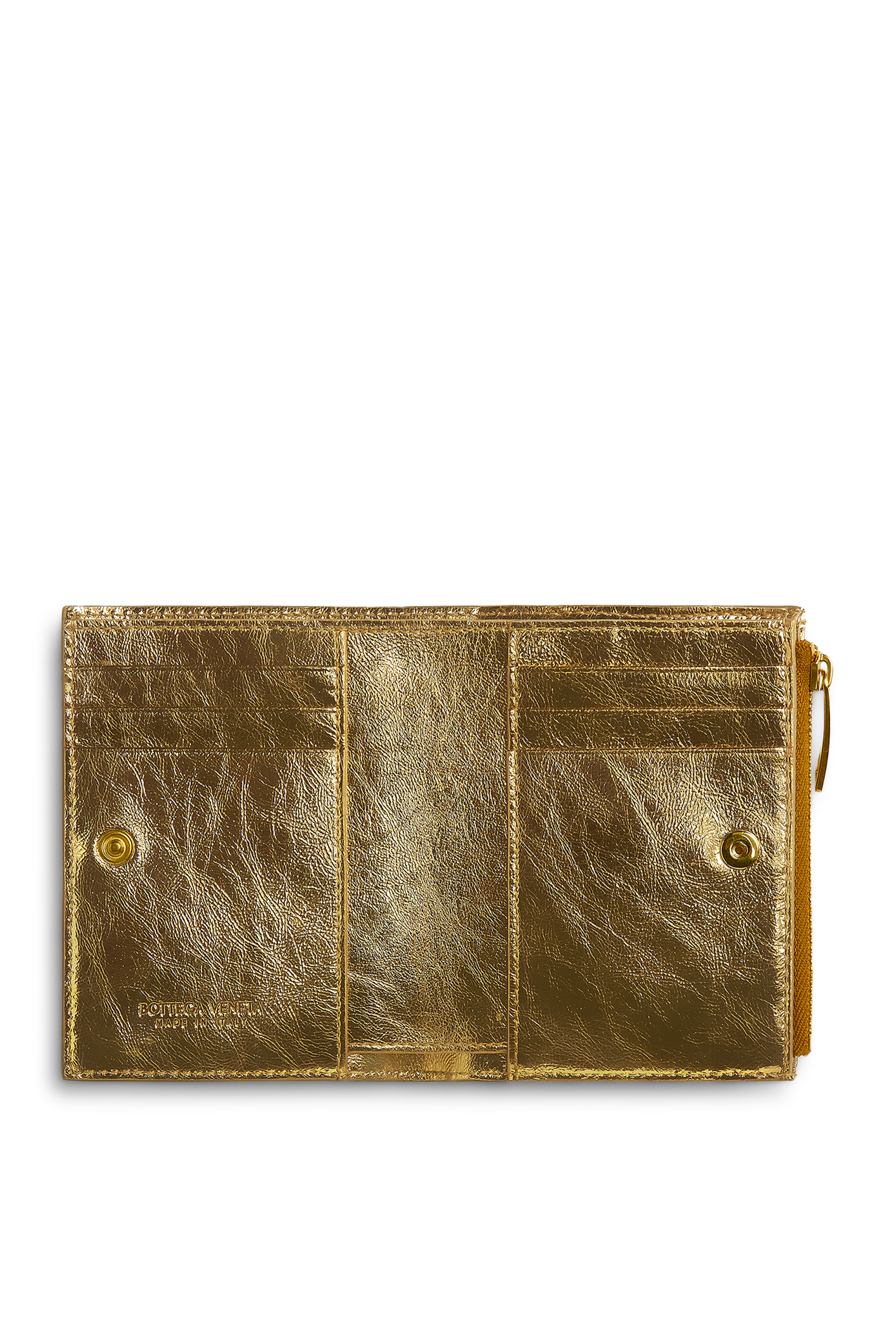 محفظة صغيرة ثنائية الطي بسحّاب بتصميم مجدول