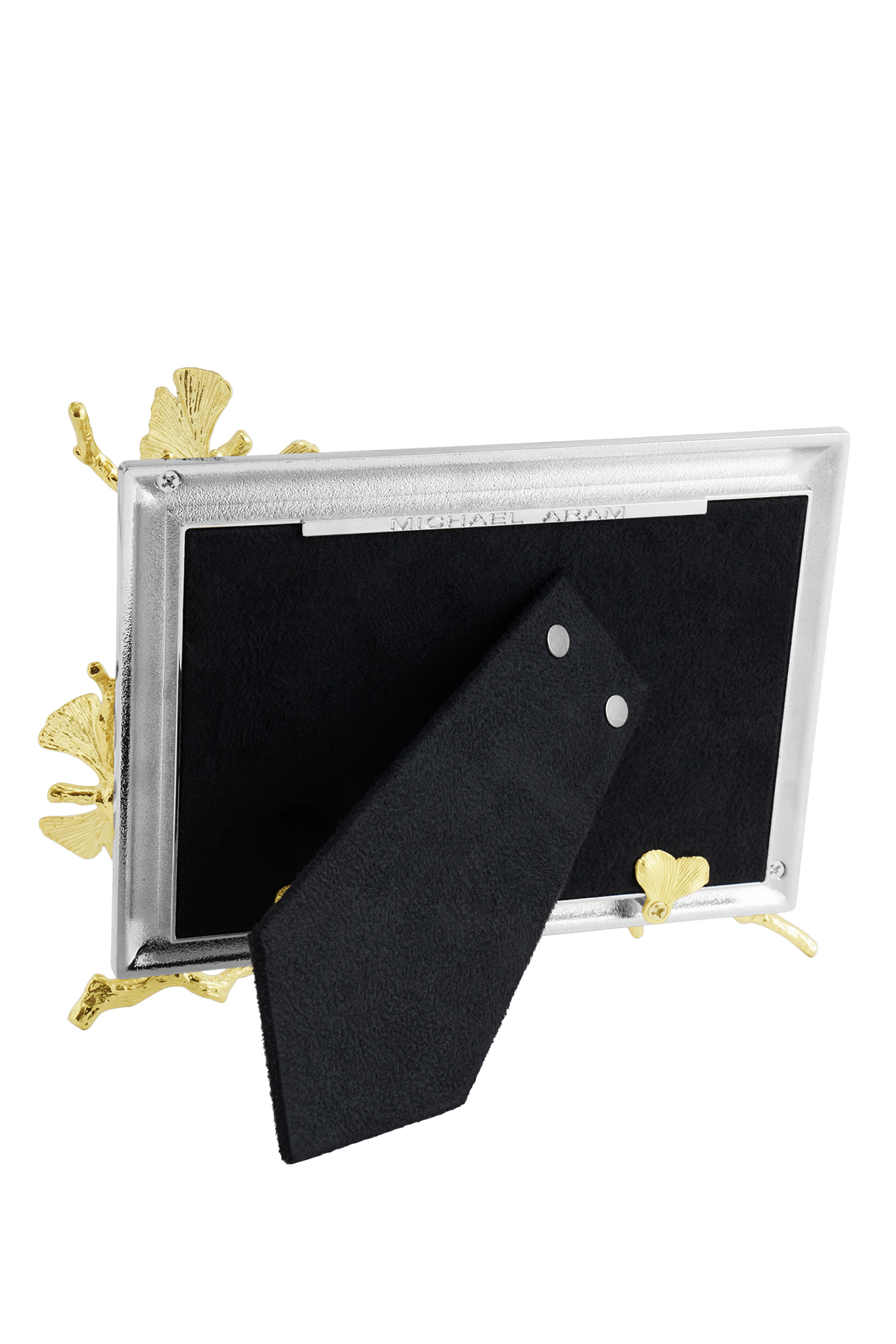 إطار صور بتصميم فراشة الجنكة بلون ذهبي عاكس للضوء، 4x6