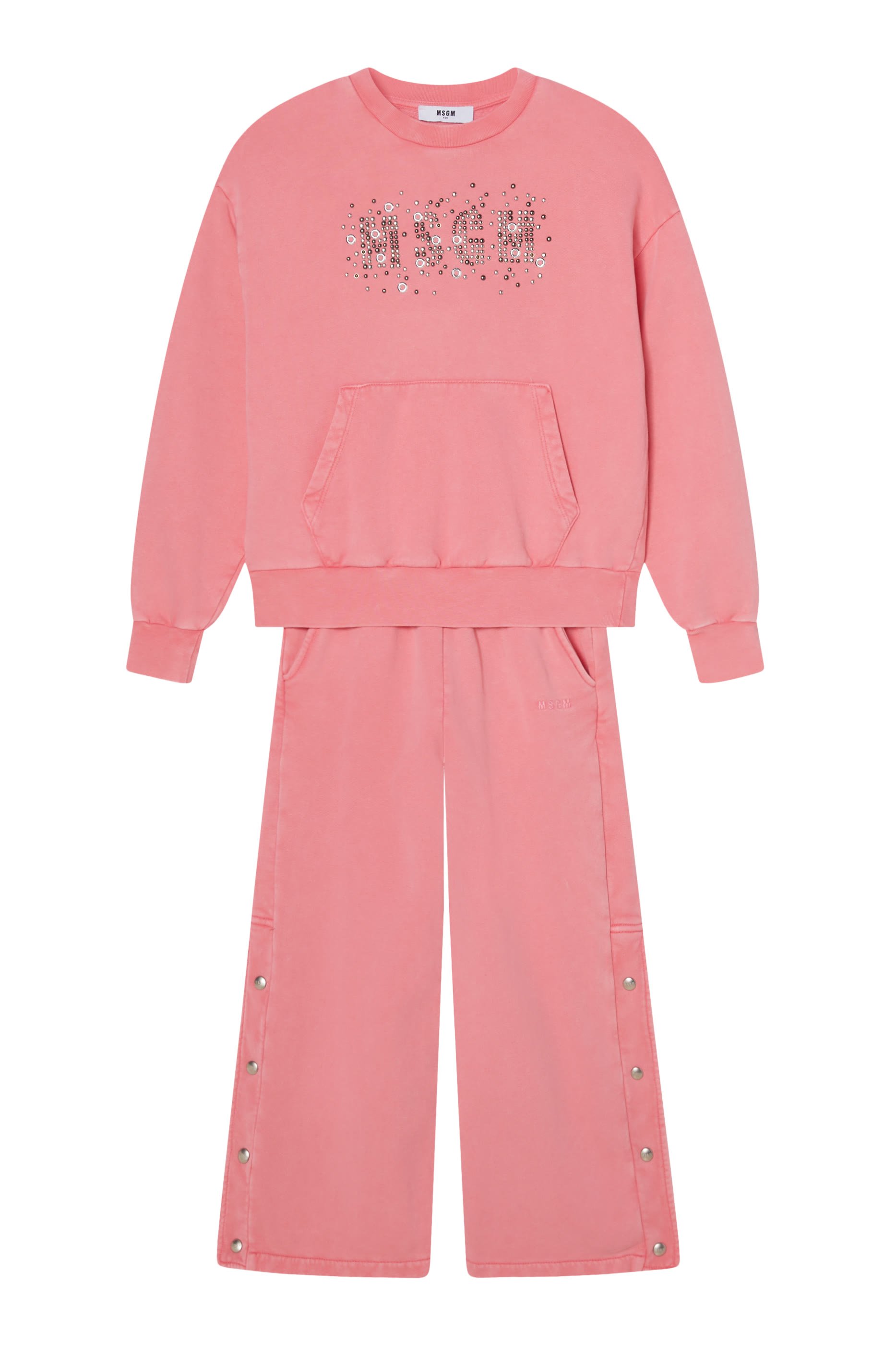 بنطال رياضي بقصة ساق واسعة بشعار الماركة للأطفال