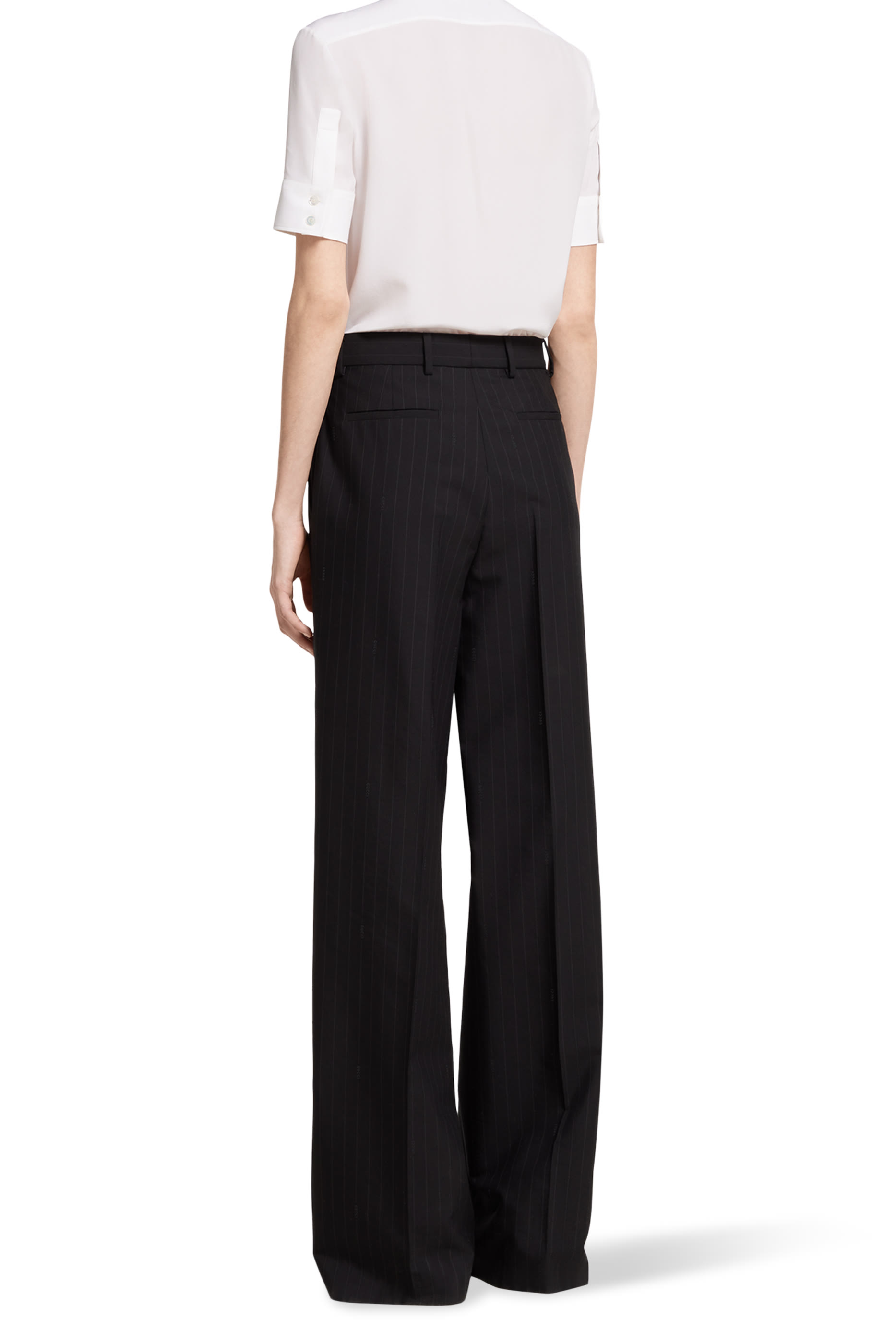Pinstripe Wool Jacquard Pants