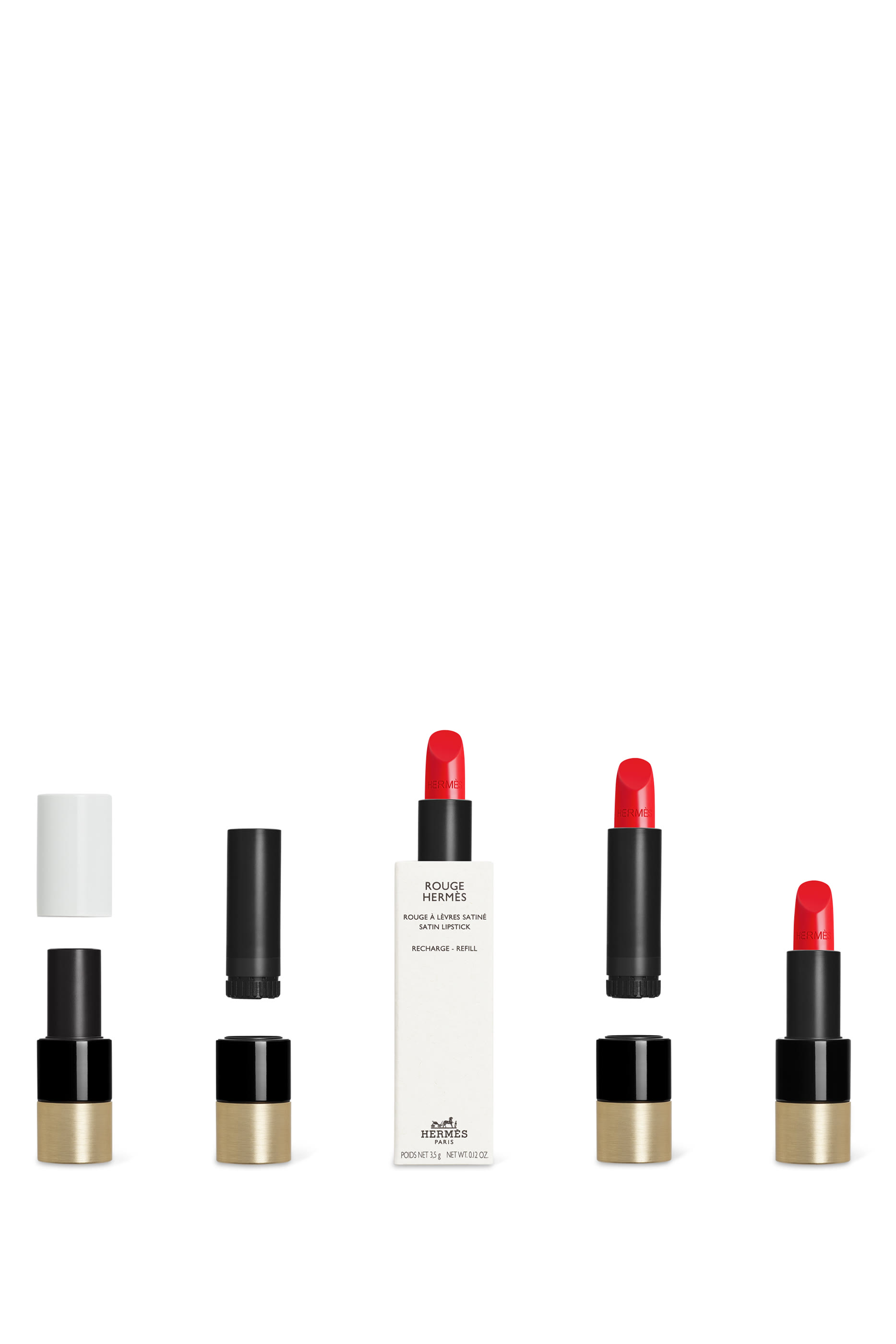 مجموعة أحمر الشفاه Rouge Herm&egrave;s, عبوة لإعادة ملء أحمر الشفاه بتركيبة ساتانية