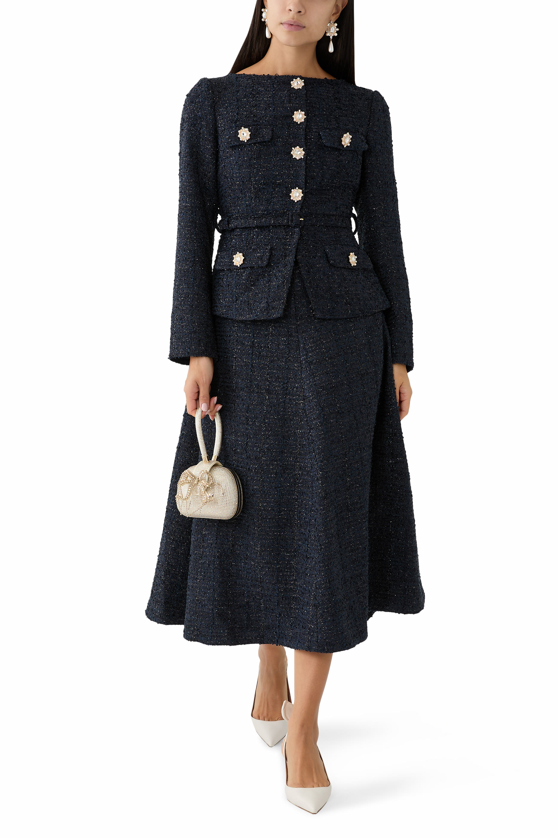 فستان بوكل قصير لامع