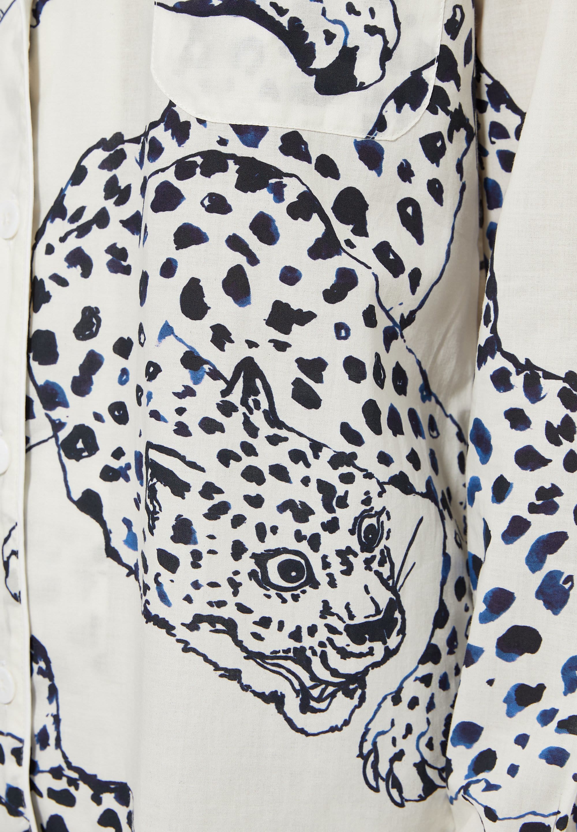 طقم بيجاما طويل بنقشة فهد