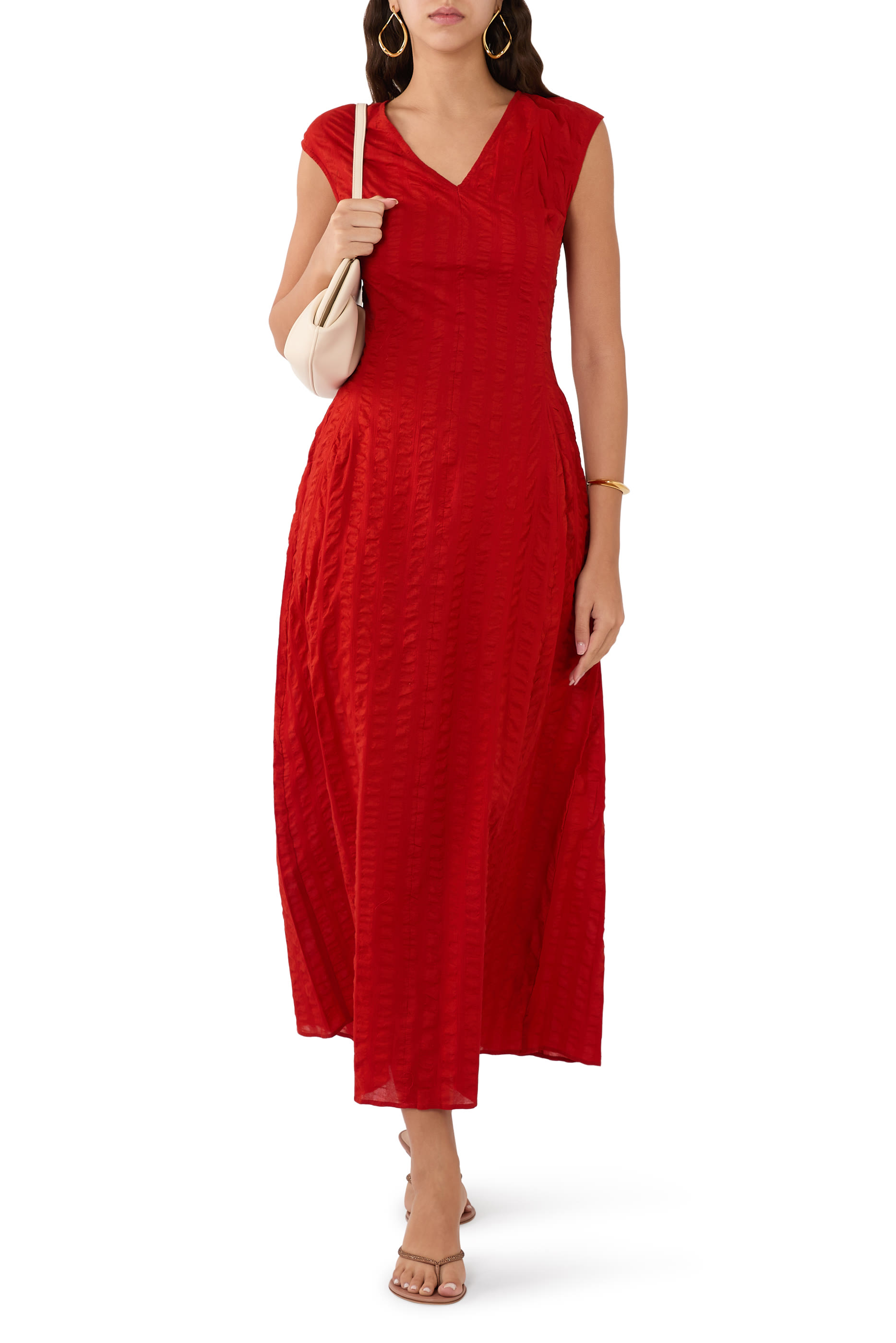 فستان هاستينغز طويل بياقة V