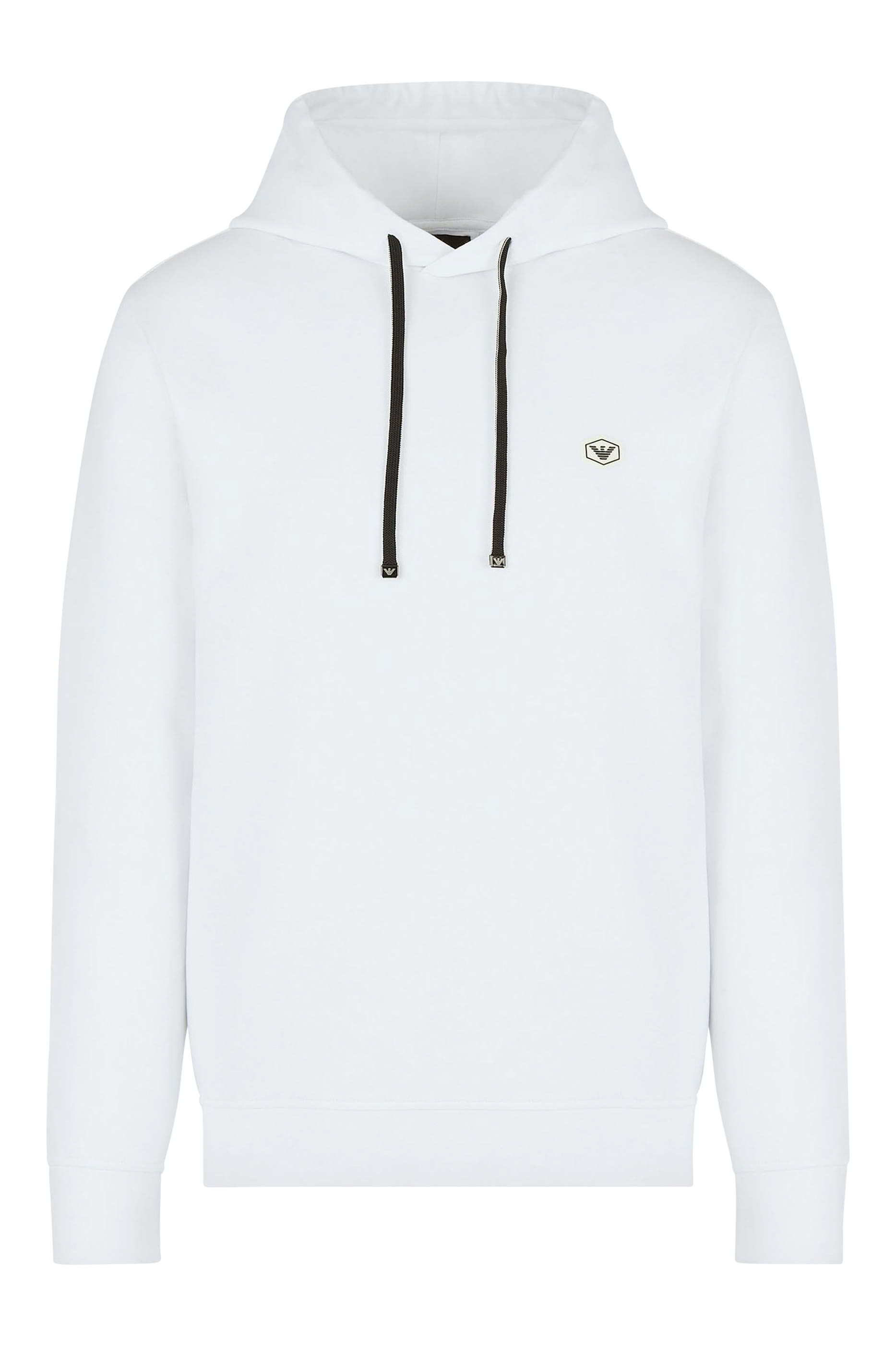 سويت شيرت بغطاء رأس ورقعة شعار الماركة بحجم صغير