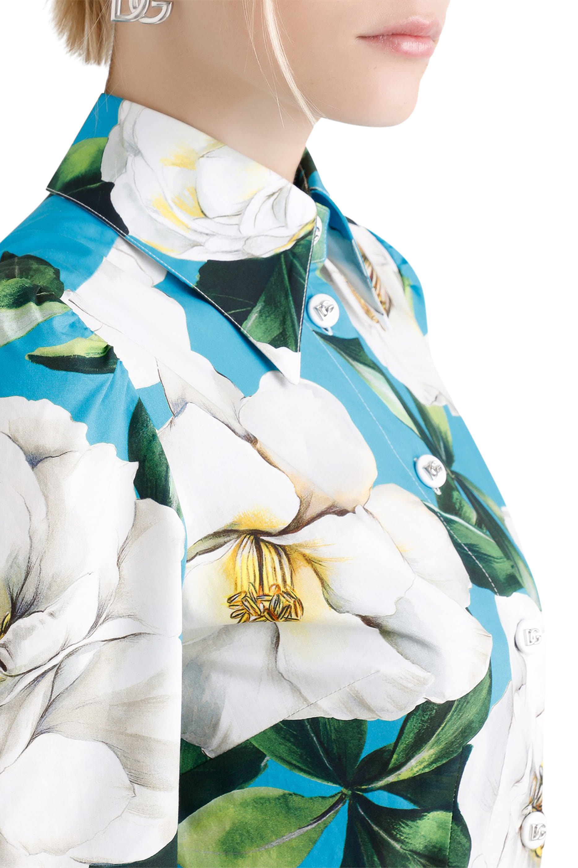 فستان قصير بنمط مشد بنقشة زهور