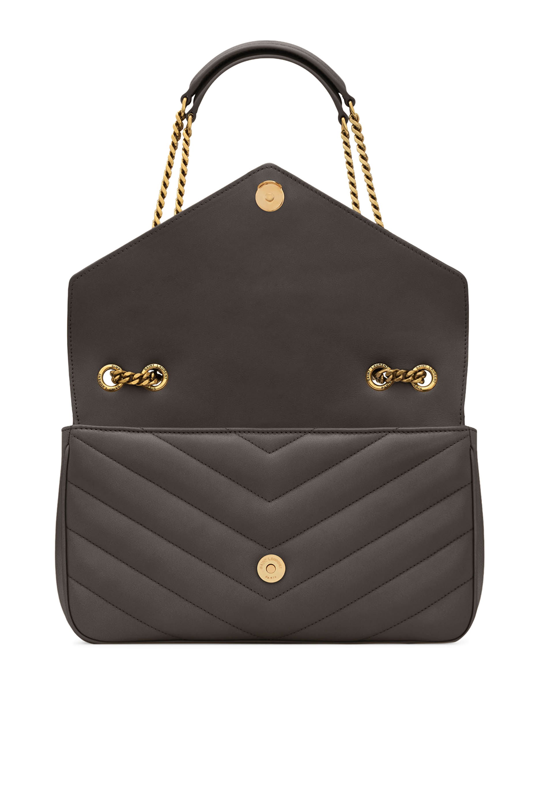 حقيبة لولو متوسطة بحمالة سلسلة جلد حمل مبطن