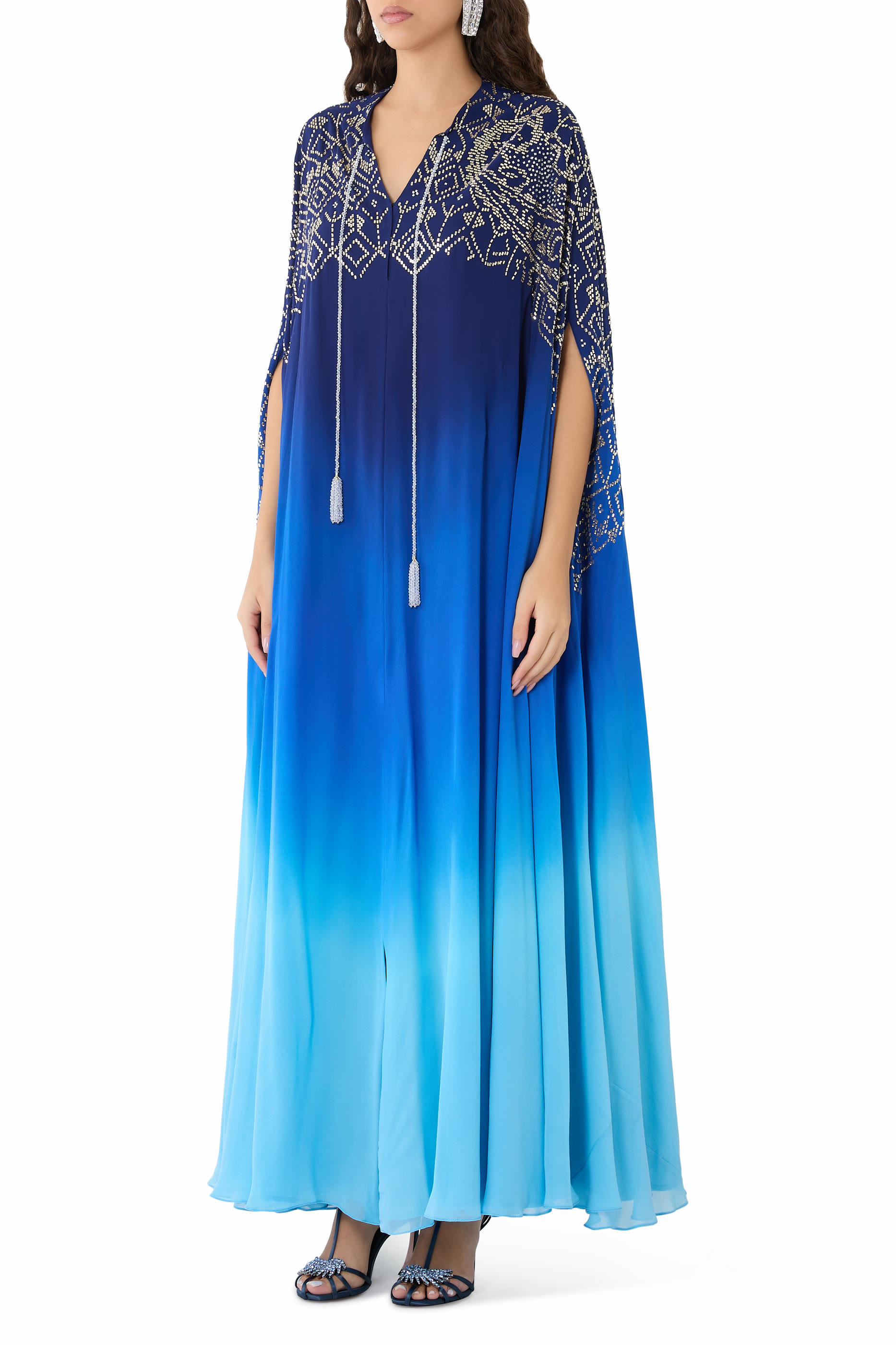 Shaded Crystal Work Kaftan