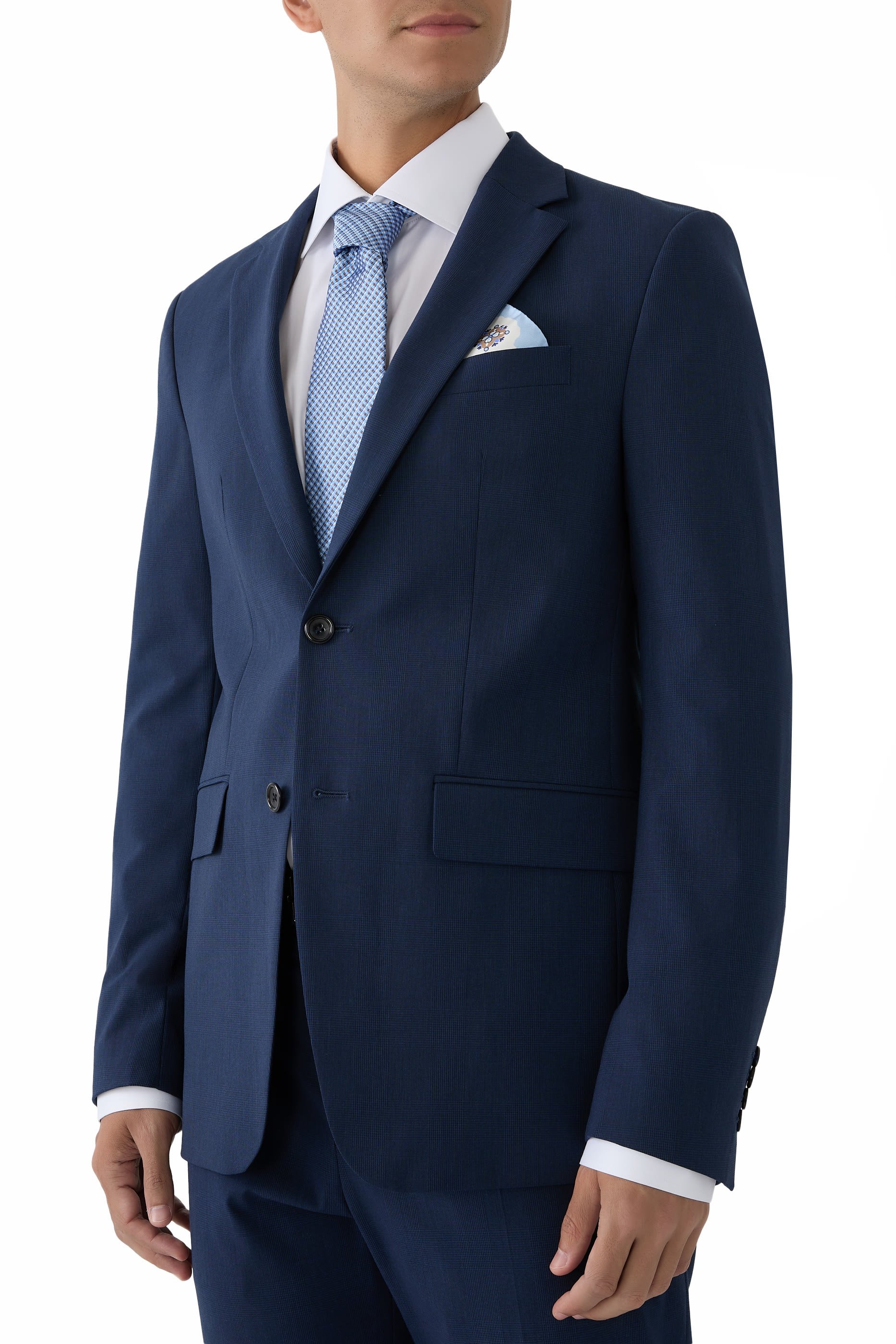 منديل جيب بنقشة هندسية حرير