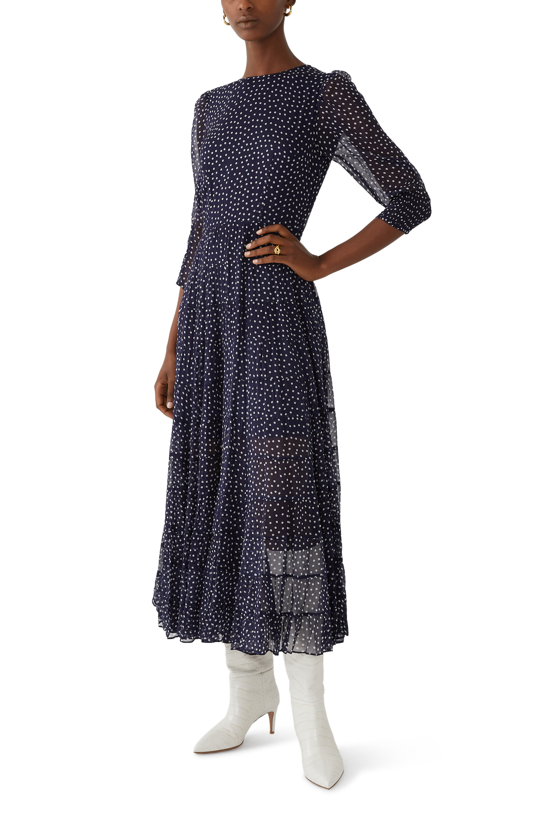 فستان كريستين متوسط الطول بتصميم متدرج