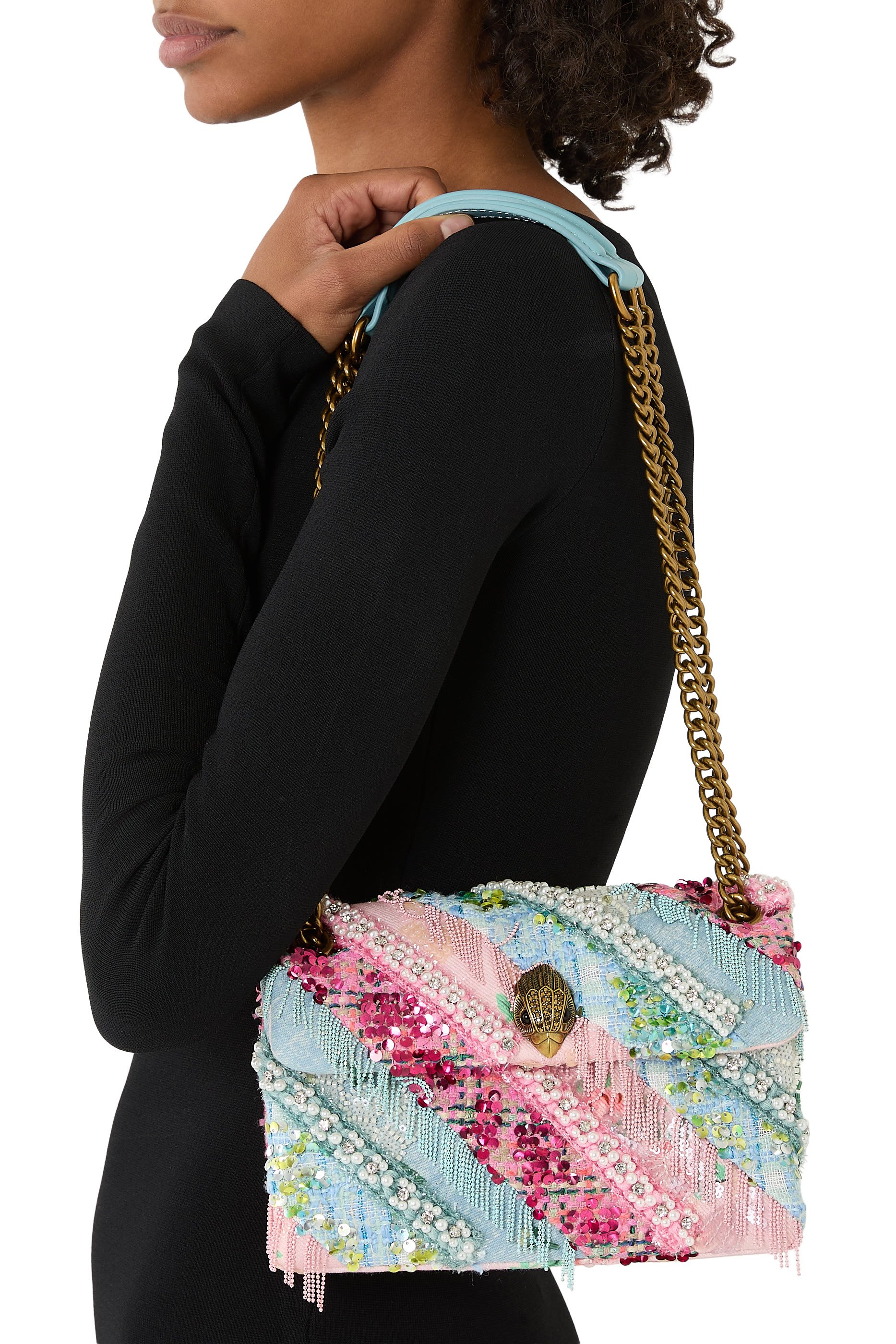 حقيبة يد كينسنغتون متوسطة مزينة بشراشيب