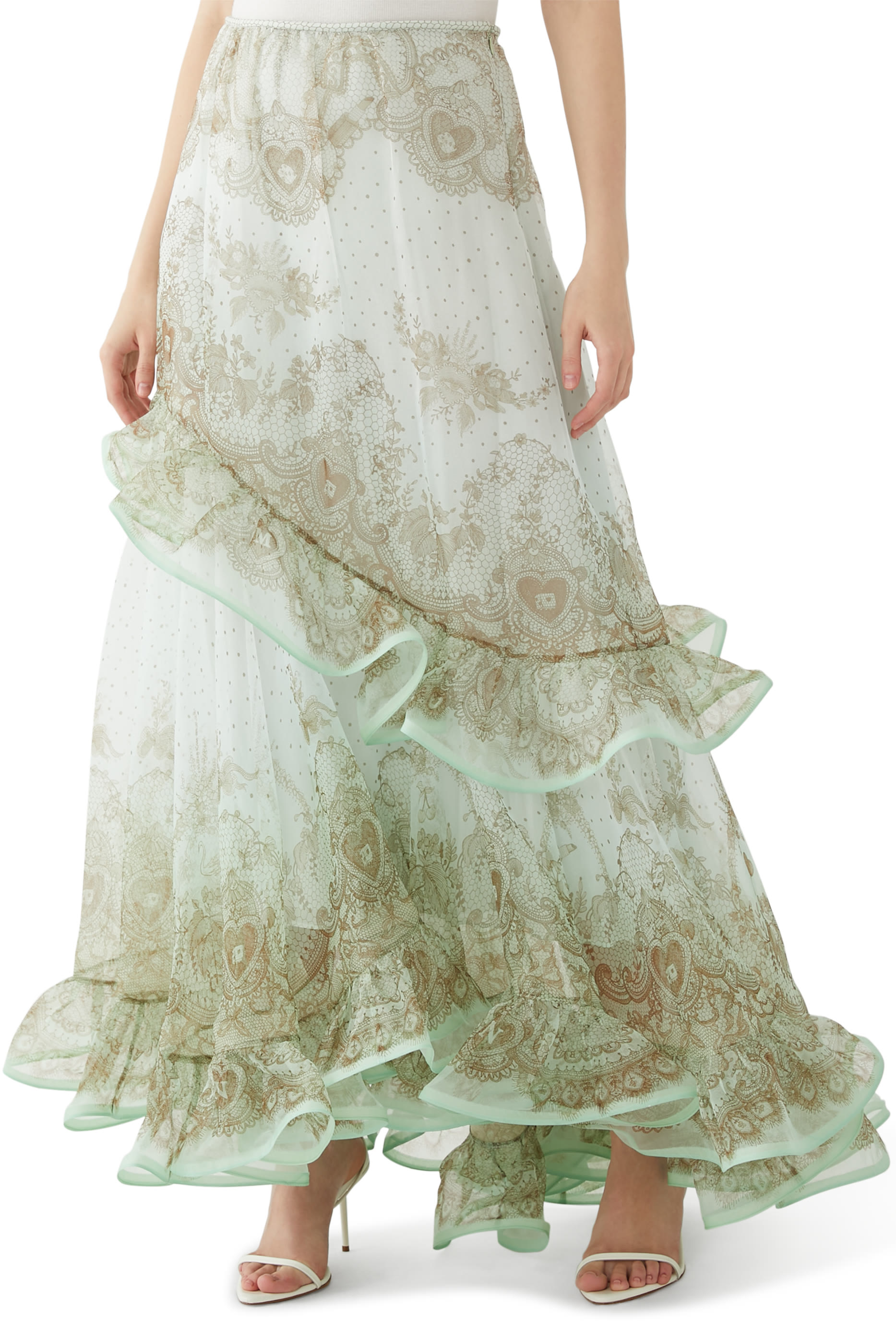 تنورة كراش طويلة بتصميم مموج