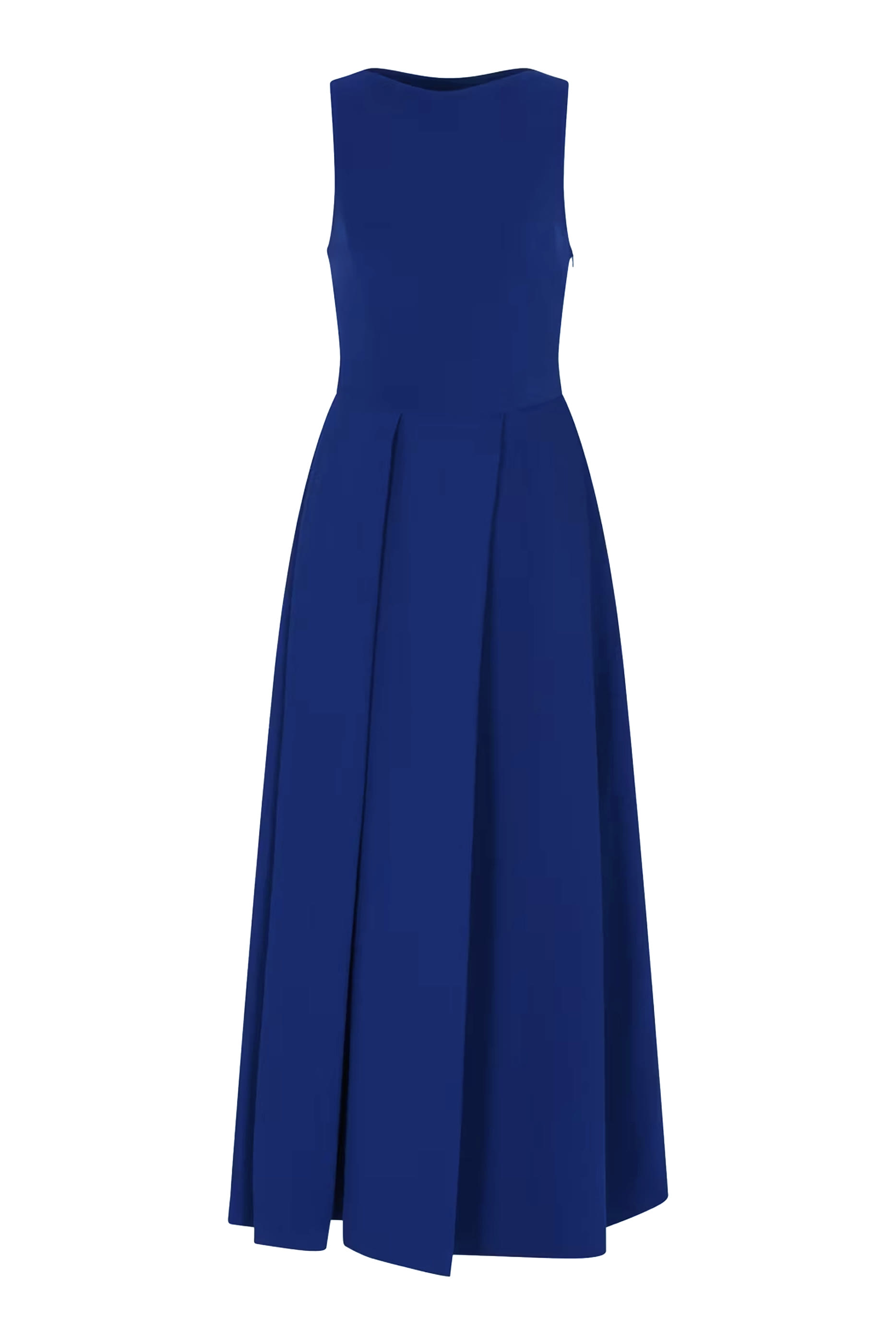 فستان متوسط الطول بطيات