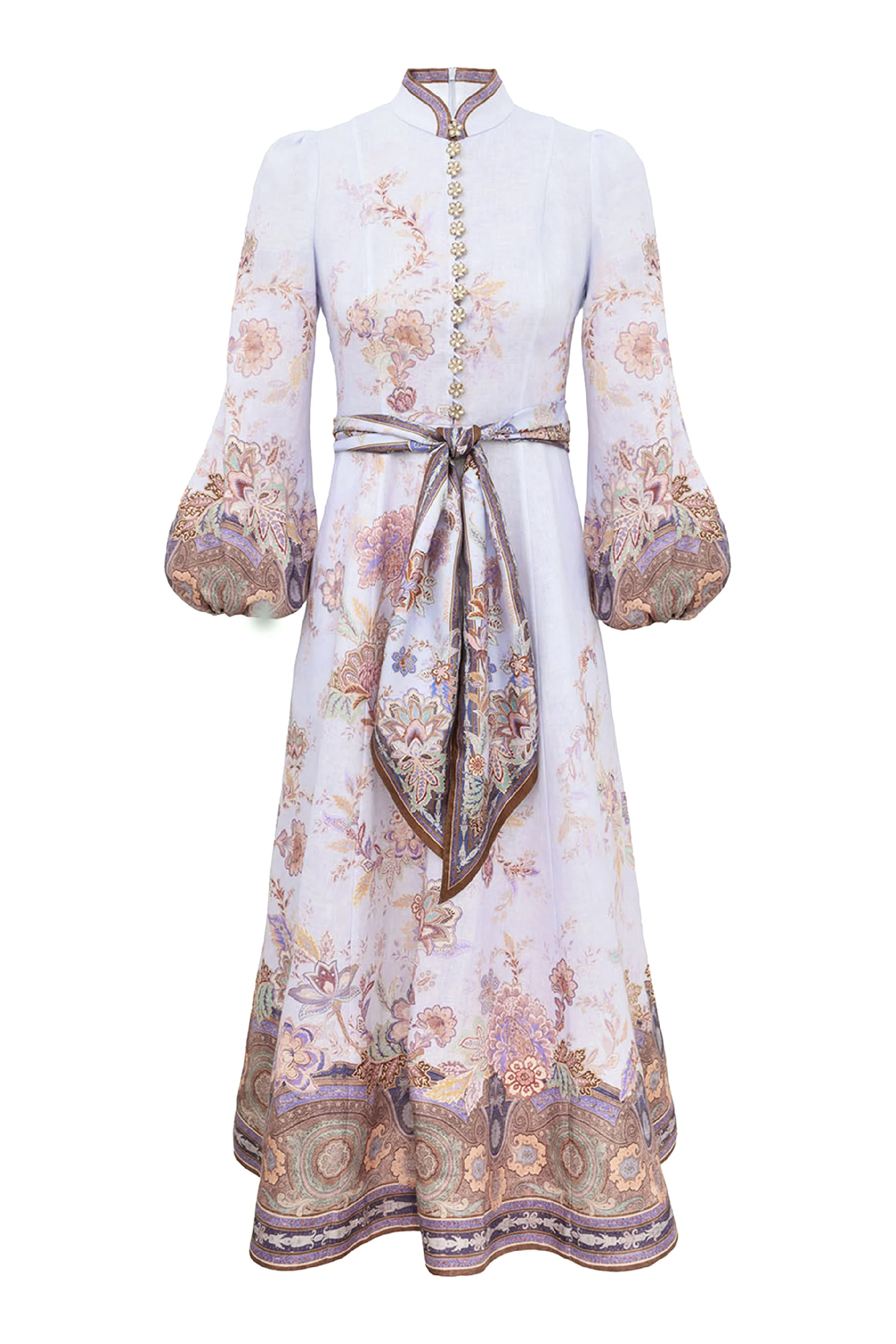 فستان لونا متوسط الطول بأزرار