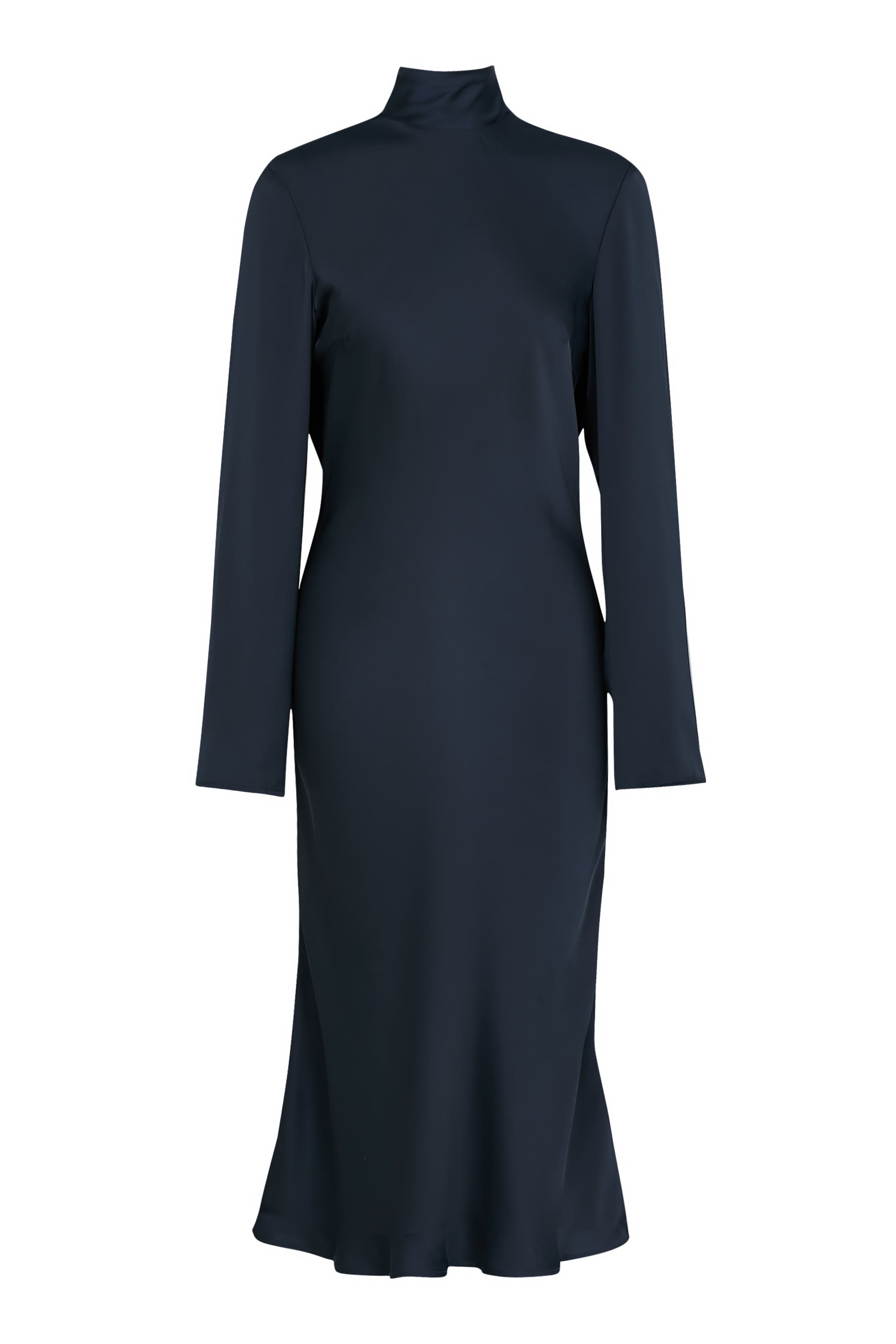 فستان بقصة مريحة متوسطة الطول ستان