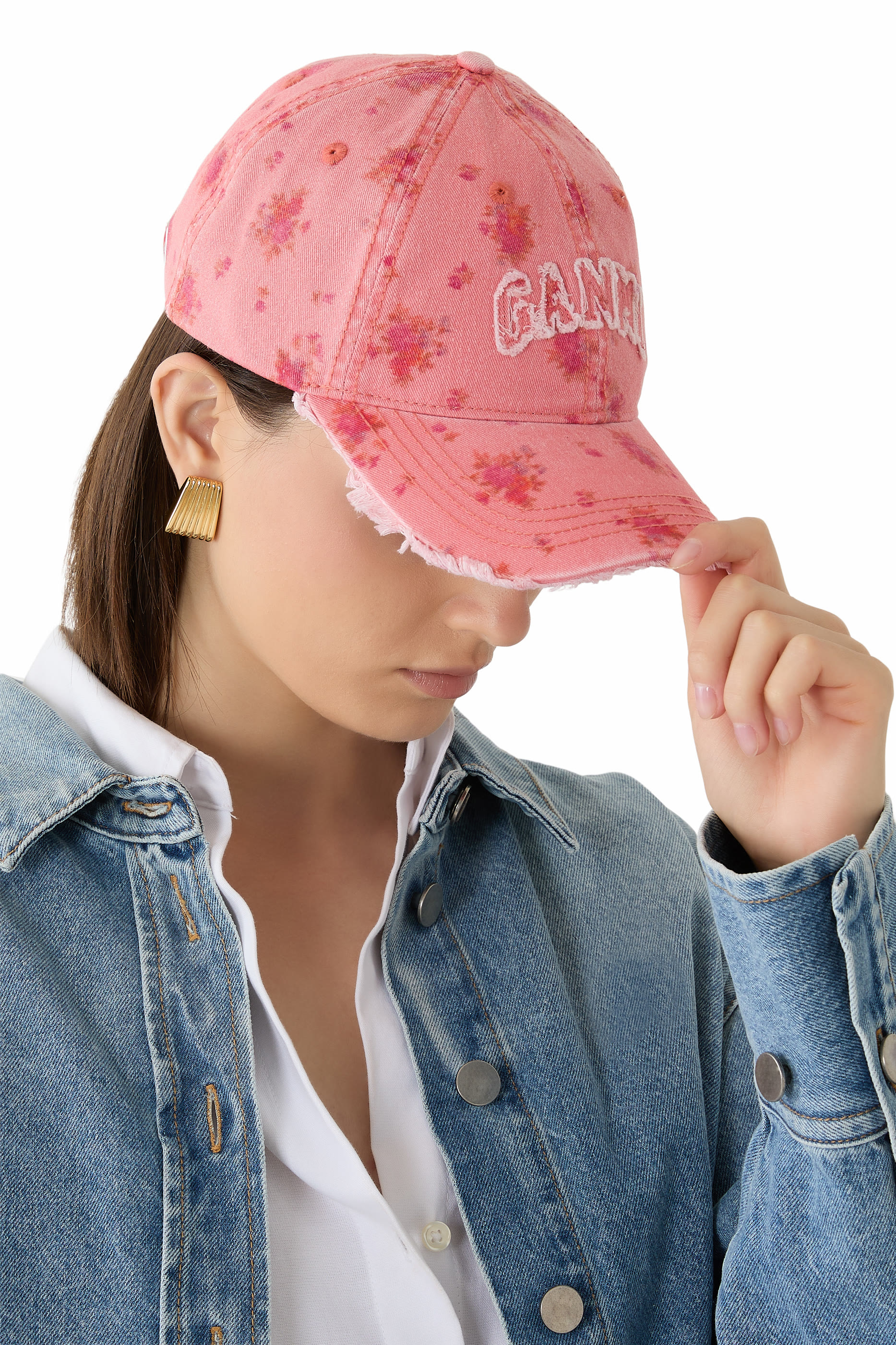 كاب بنقشة قماش قنب قطن باهت