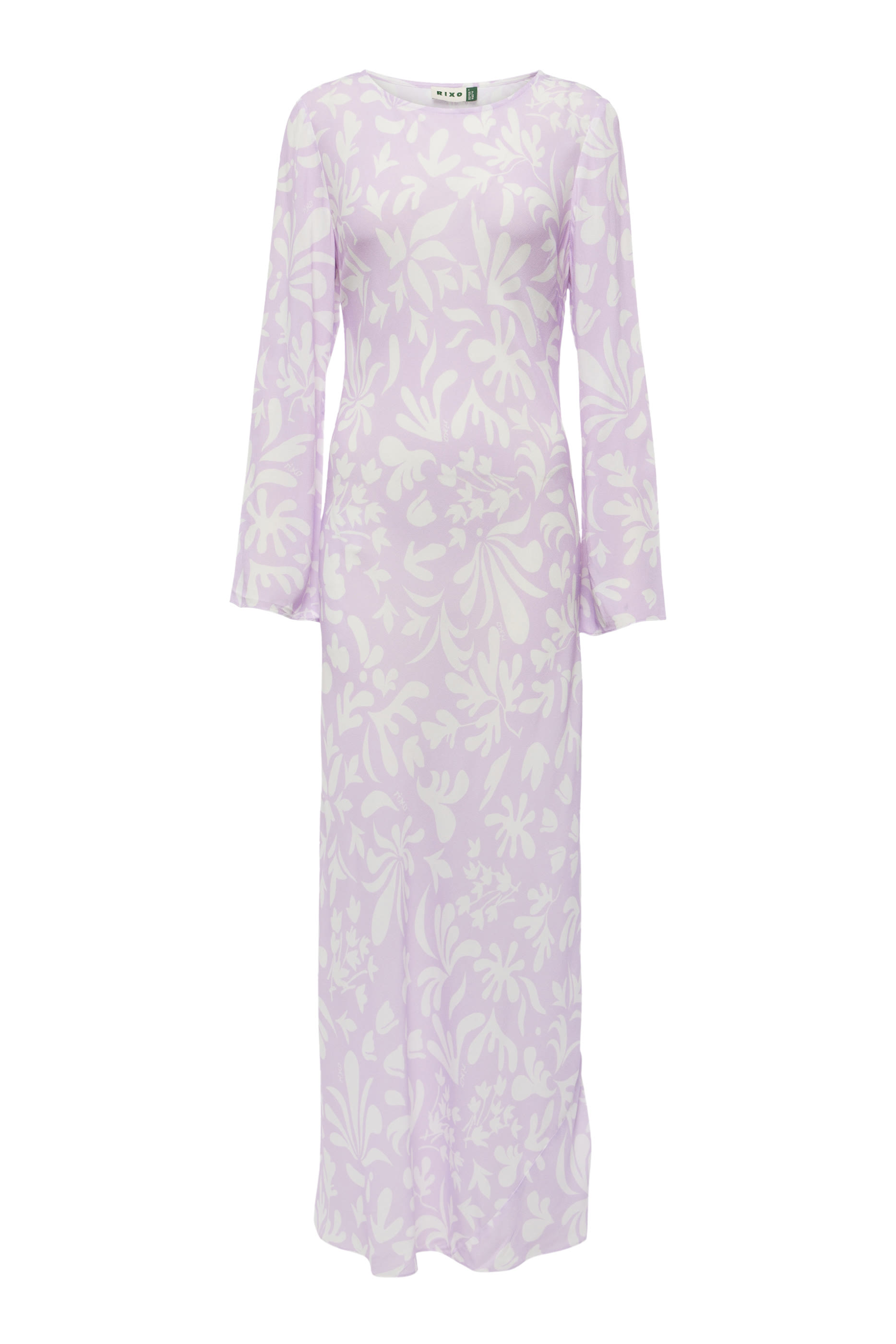 فستان ألوندرا متوسط الطول حرير